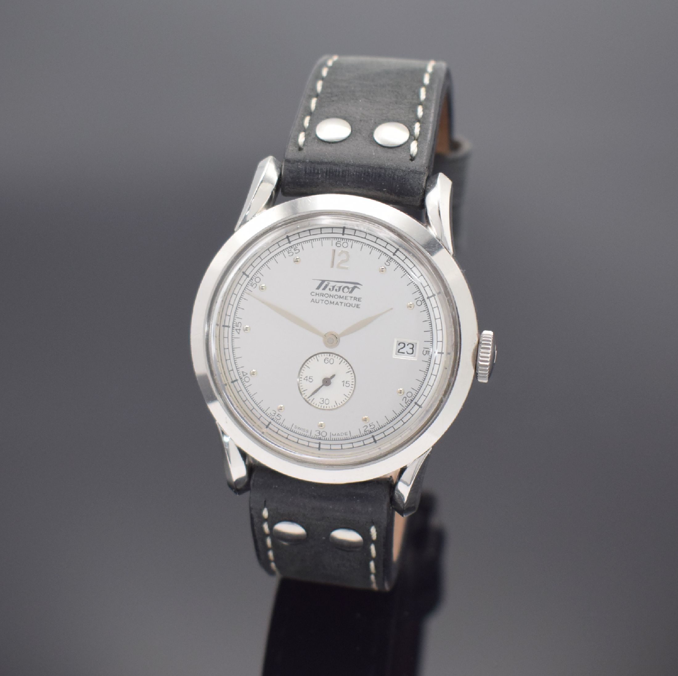 TISSOT Chronometre limitierte Herrenarmbanduhr zum 150 jährigen Jubiläum in Stahl, Schweiz um 2003, Automatik, 2-tlg. Geh., gedr. Boden mit ...