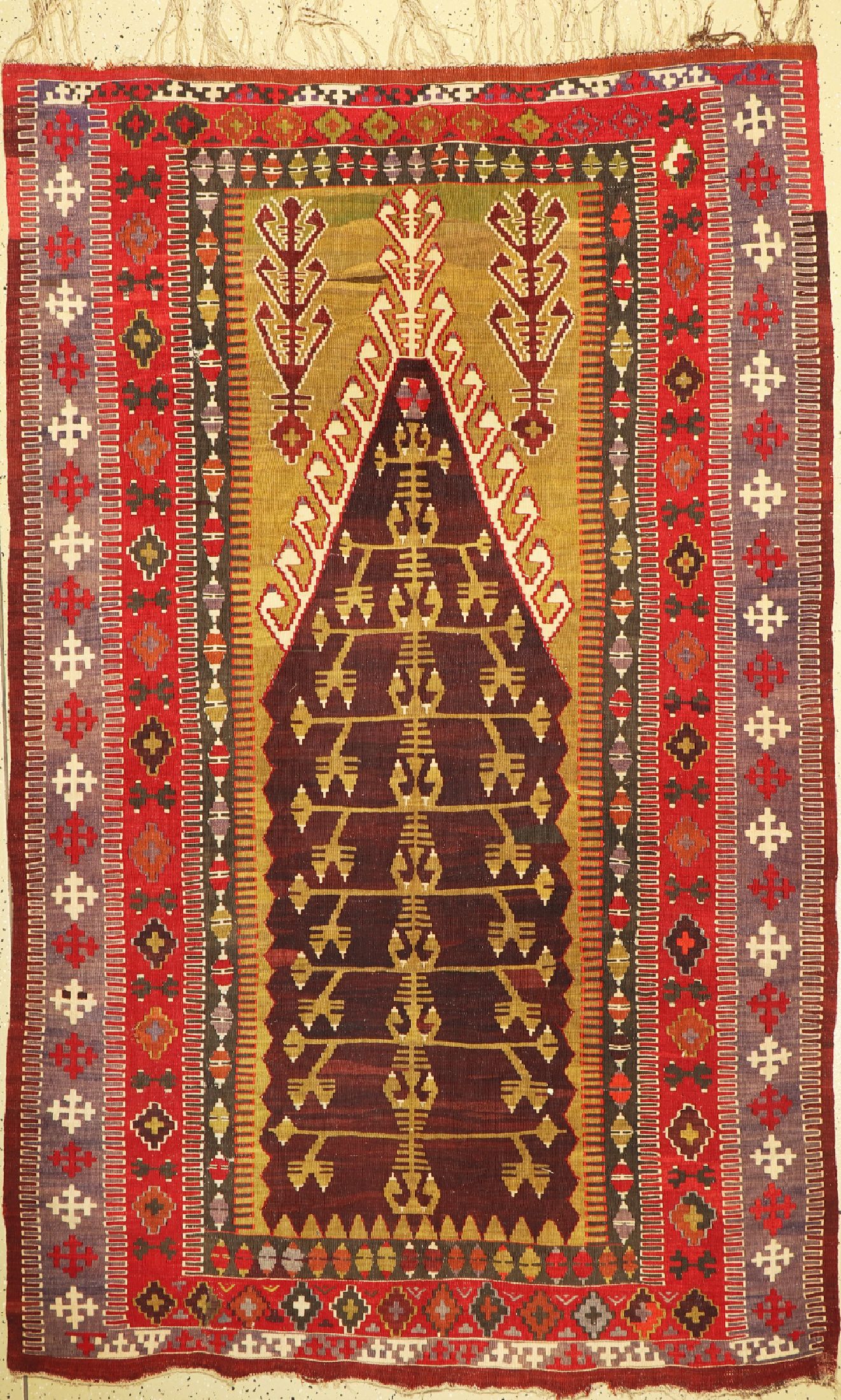 Erzerum Kelim alt, Türkei, um 1920/1930, Wolle auf Wolle, ca. 235 x 146 cm, EHZ: 4