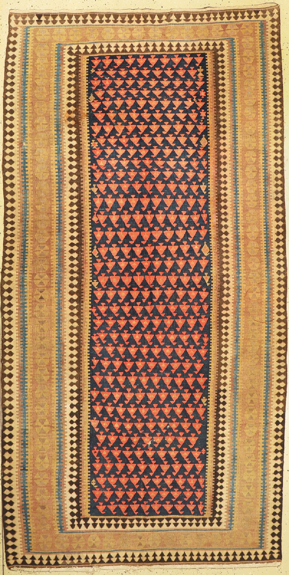Bidjar Kelim, Persien, um 1930/1940, Wolle auf Baumwolle, ca. 276 x 140 cm, EHZ: 2 (mehrere Löcher)