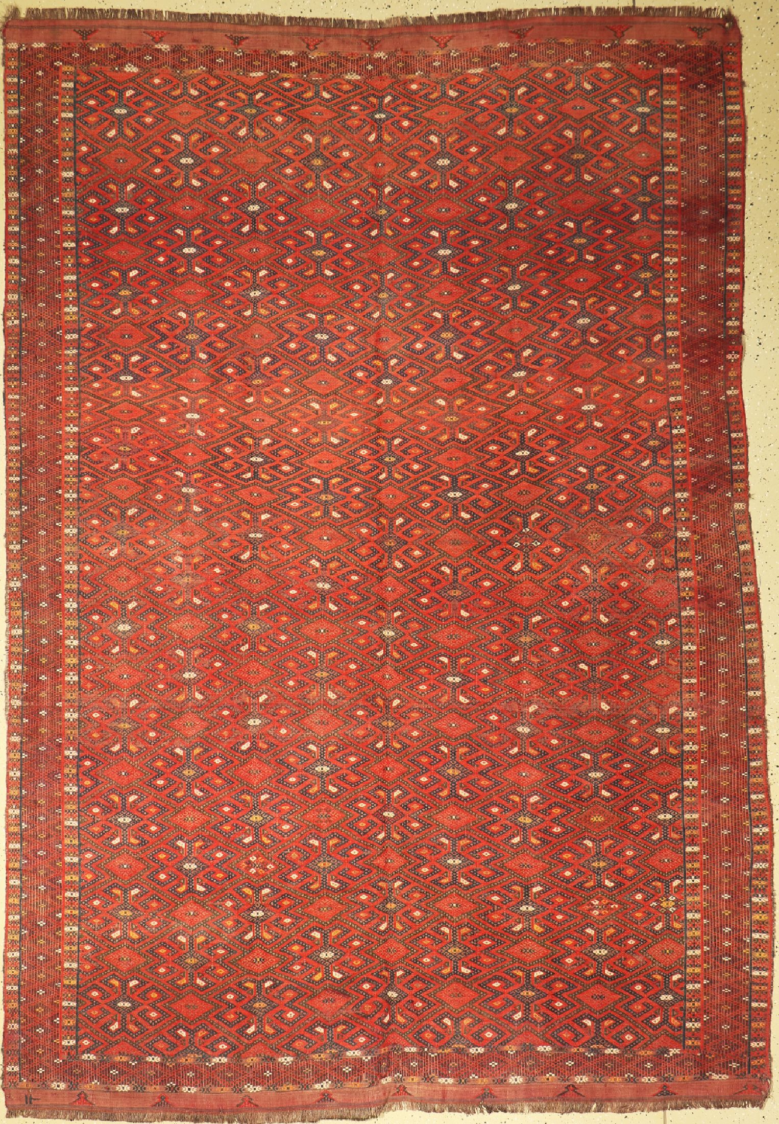 Sumakh antik, Turkmenistan, um 1900, Wolle auf Wolle, ca. 300 x 205 cm, EHZ: 2-3(mehrere kleine Löcher)