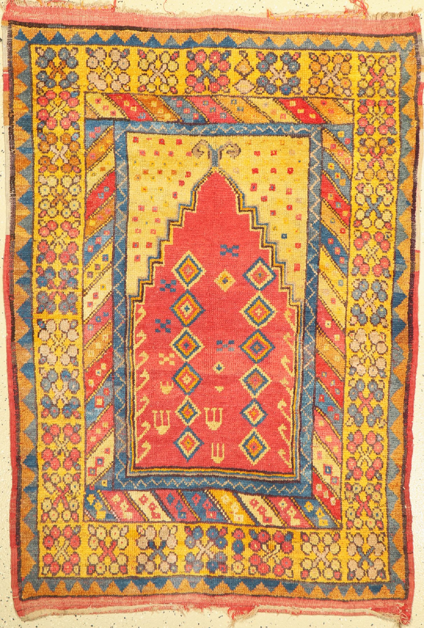 Antiker Konya Gebetsteppich, Türkei, um 1900, Wolle auf Wolle, ca. 155 x 107 cm, EHZ: 2-3