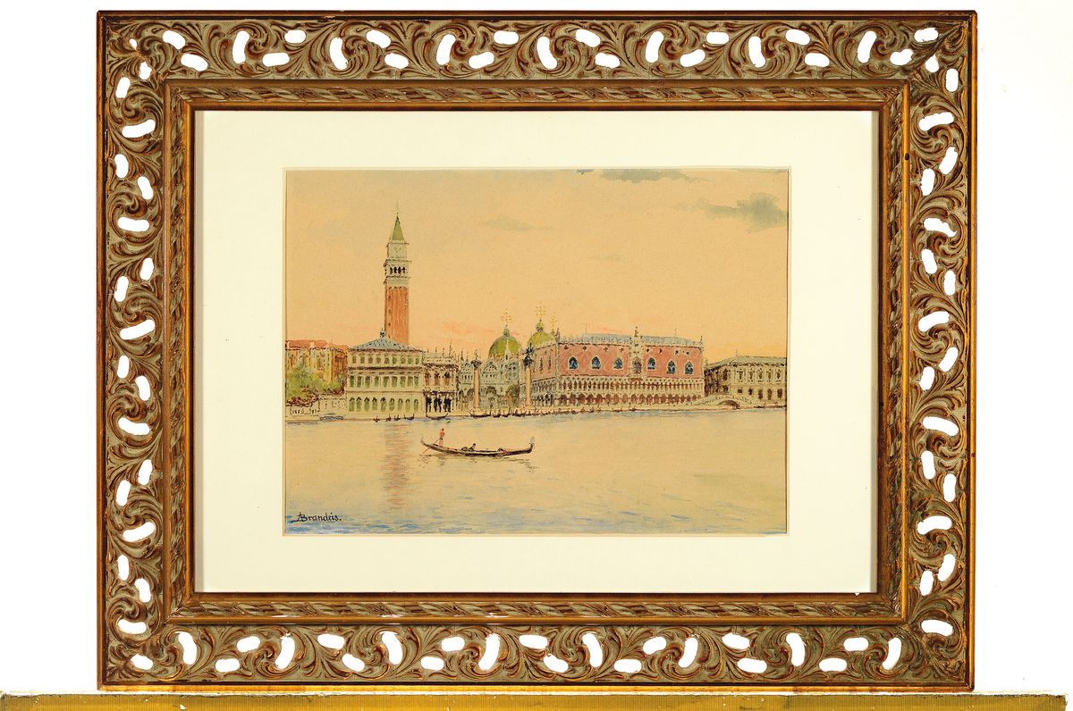 Detail k: Antonietta Brandeis (Antonie Brandeisova), 1849 Galazien-1910 Venedig, Ansicht aus Venedig, Aquarell auf Papier, links unten signiert, ca. 26x36cm, ...