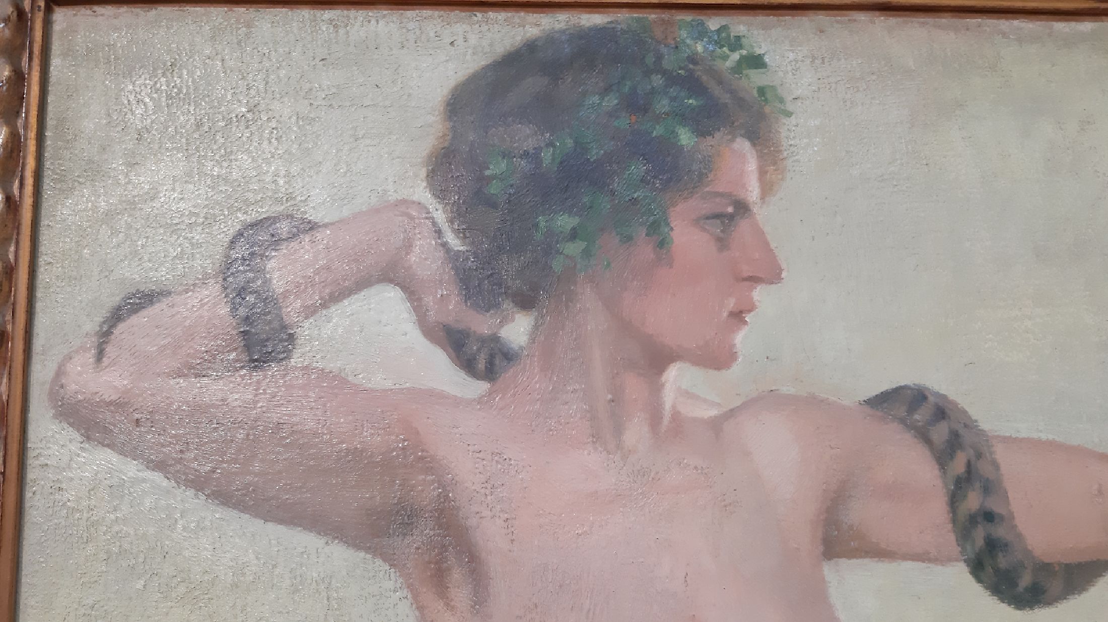 Detail c: Ludwig Baehr, 1871 Saarlouis-1944 Mallorca, deutscher Maler und Schriftsteller, Studium an der Akademie Antwerpen und bei Hölzl in Dachau, hier: ...