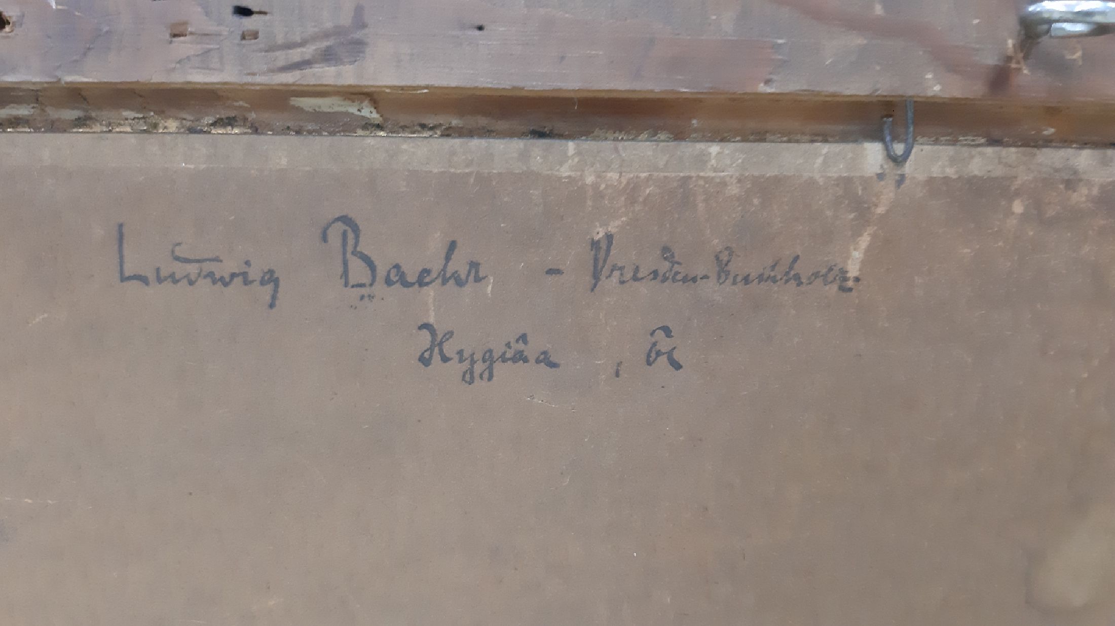 Detail f: Ludwig Baehr, 1871 Saarlouis-1944 Mallorca, deutscher Maler und Schriftsteller, Studium an der Akademie Antwerpen und bei Hölzl in Dachau, hier: ...