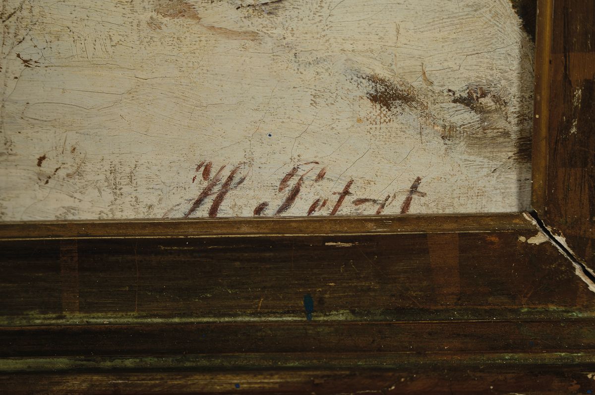 Detail a: Hermann Petzet, 1860 Bonnland-1935 München, Blick auf die Nürnberger Burg im Winter, Öl/Lwd, rechts unten signiert, ca. 72x56cm, R. ca. 105x87cm, ...