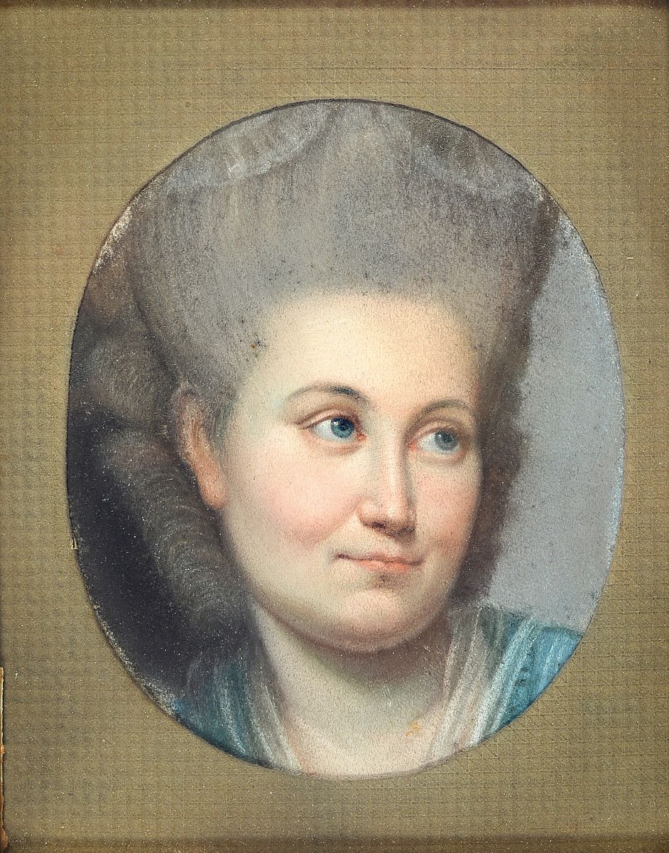 Detail a: Paar Porträts, deutsch, frühes 18. Jh., Mannund Frau mit gepuderten Perücken, Pastell auf Papier, je ca. 23x18cm, u.Gl., R. ca. 36x31cm
