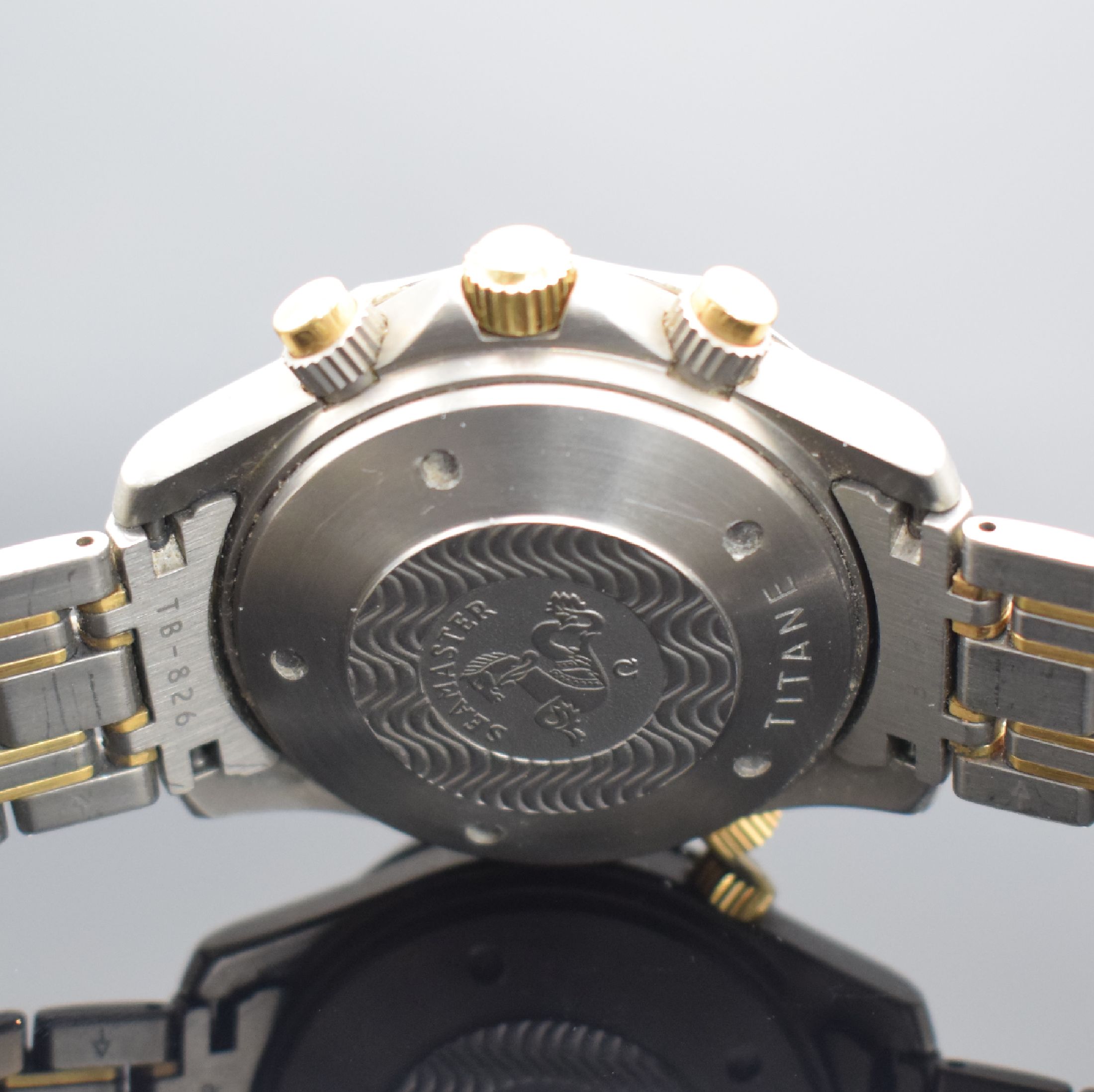 Detail d: OMEGA Seamaster Professional Chronometer Armbandchronograph in Titan/Gold Referenz 178 0504, Schweiz um 1995, Automatik, orig. Gliederband m. ...