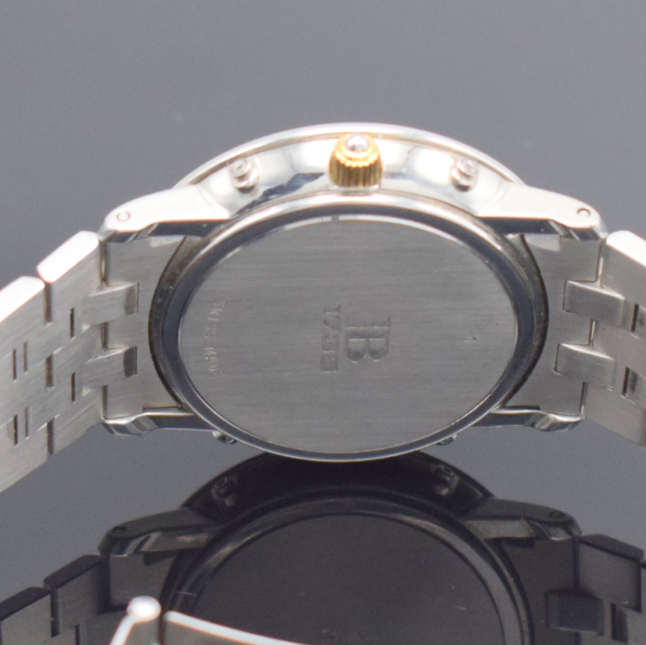 Detail h: BLANCPAIN hochfeine Herrenarmbanduhr mit Vollkalenderanzeige inklusive Mondphase, Schweiz um 1990, Handaufzug, Edelstahl/Gold kombiniert inkl. ...