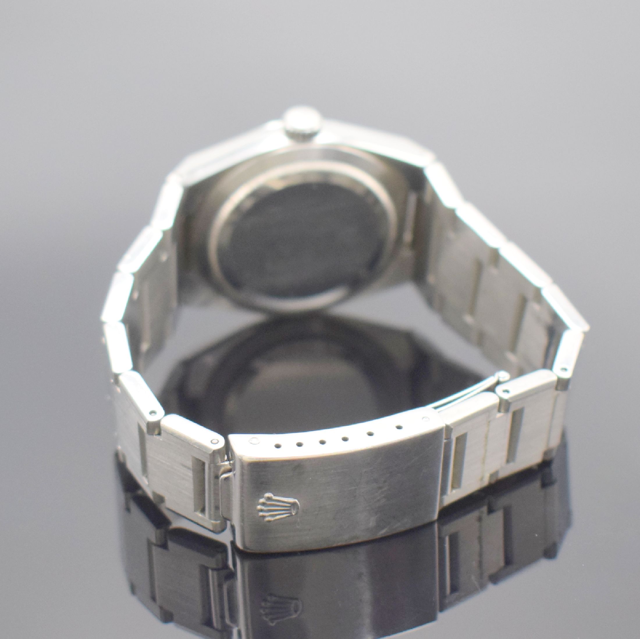 Detail b: ROLEX Oysterquartz Datejust seltene Herrenarmbanduhr in Edelstahl Referenz 17000, Schweiz um 1978, Edelstahlband m. Faltschl., Boden & Krone geschr., ...