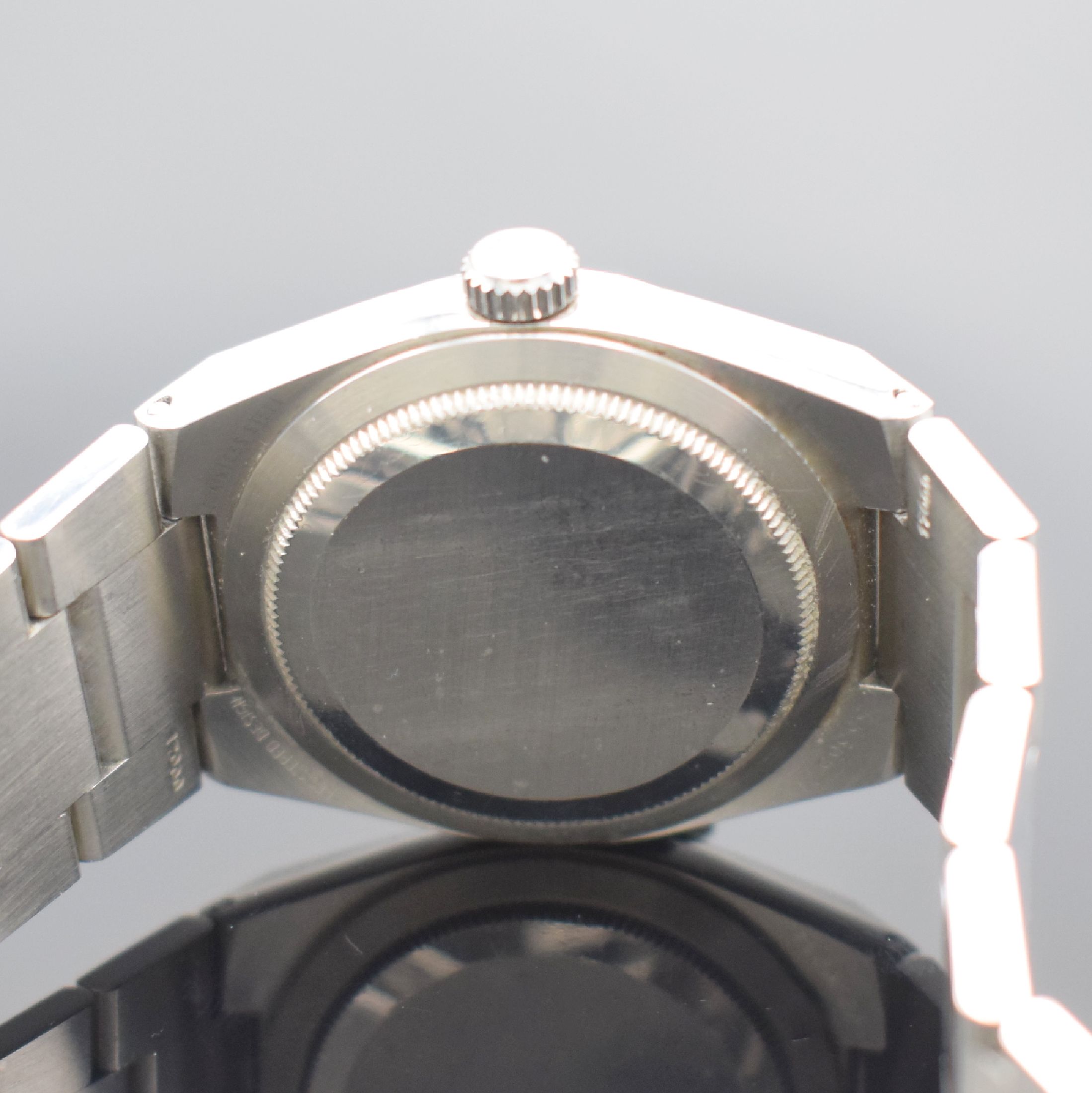 Detail d: ROLEX Oysterquartz Datejust seltene Herrenarmbanduhr in Edelstahl Referenz 17000, Schweiz um 1978, Edelstahlband m. Faltschl., Boden & Krone geschr., ...