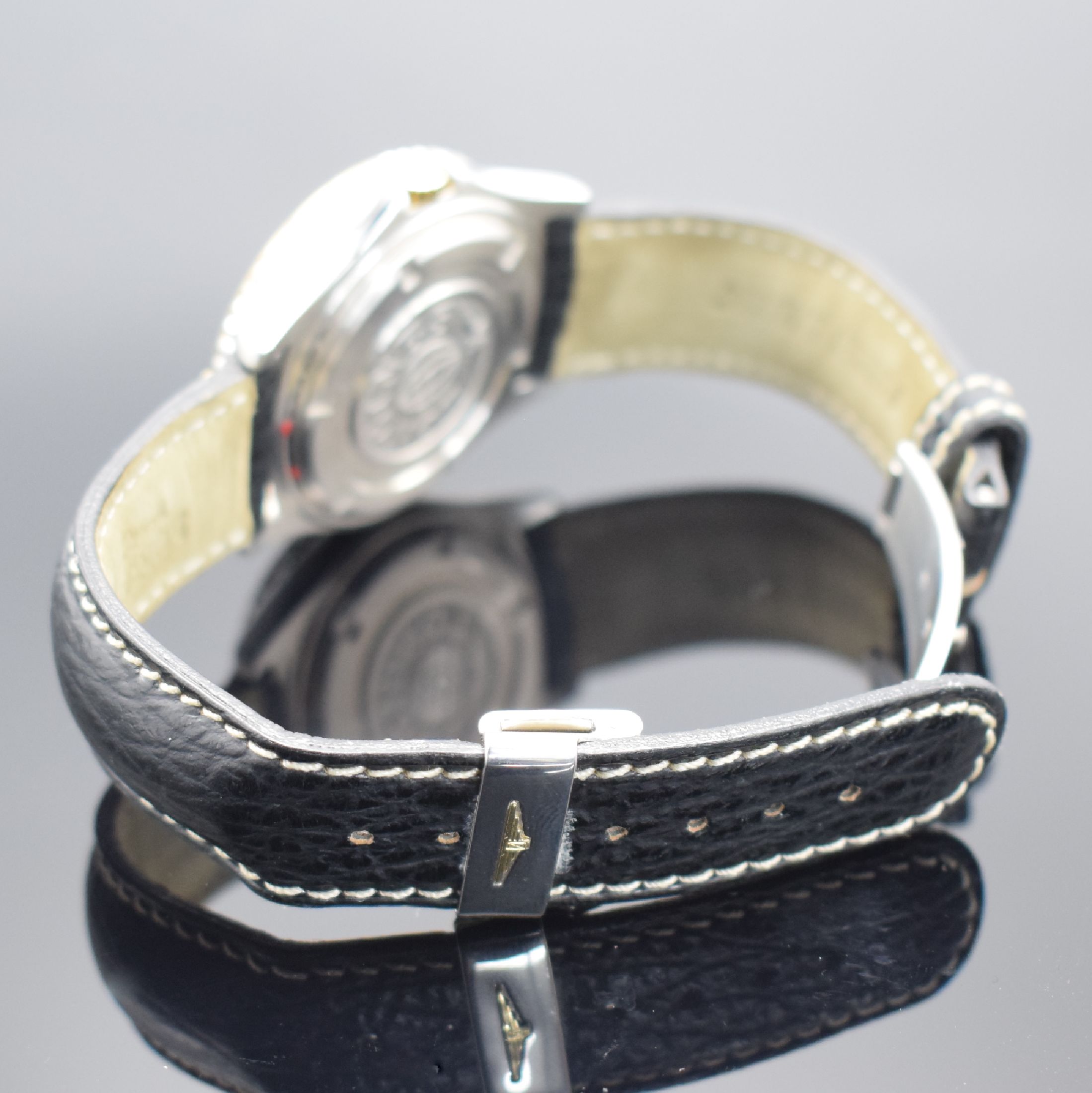Detail b: LONGINES Admiral Five Stars Herrenarmbanduhr Referenz L3.502.5, Schweiz um 1998, Automatik, Edelstahl/Gold komb. inkl. orig. Lederband m. orig. ...