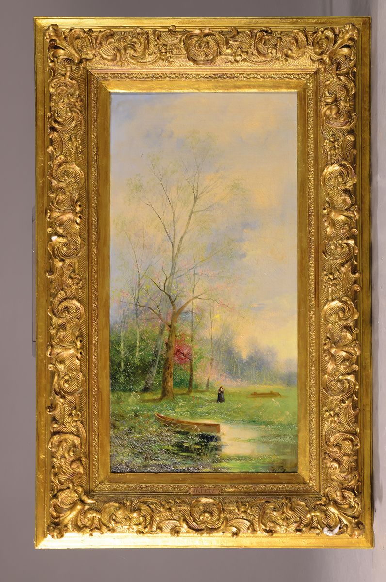 Detail k: Tietz, Pseudonym des Adolf Kaufmann, 1848 Troppau-1916 Wien, Autodidaktische Ausbildung und zahlreiche Studienreisen, hier: Stimmungslandschaft: ...