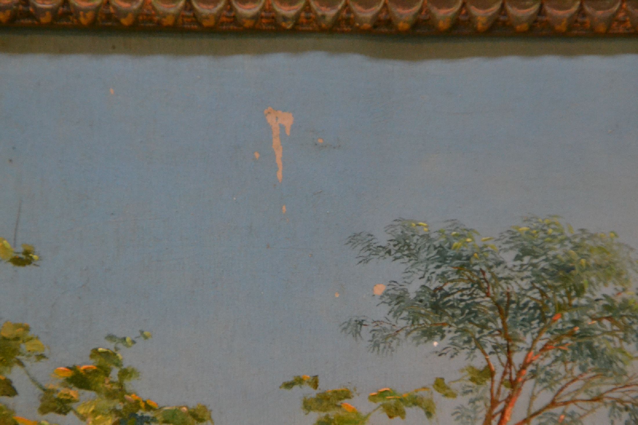 Detail b: Andrea Cherubini, 1833-1905 Italien, italienischer Maler langjährig ansässig in Rom, exotisch umwachsene Toreinfahrt in süditalienischer ...