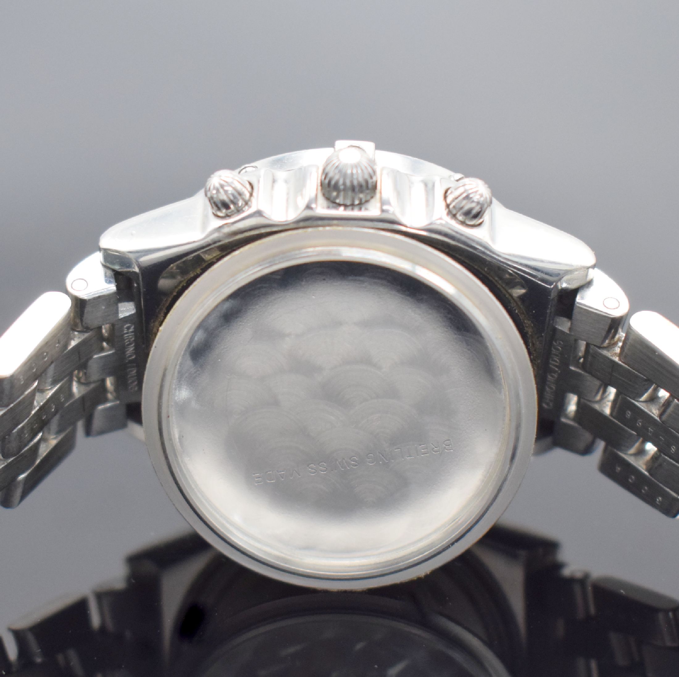 Detail g: BREITLING Chronomat Sondermodell Longitude Thunderbirds auf 1000 Stück limitierte Herrenarmbanduhr mit Chronograph Referenz A20048, Schweiz um 1994, ...