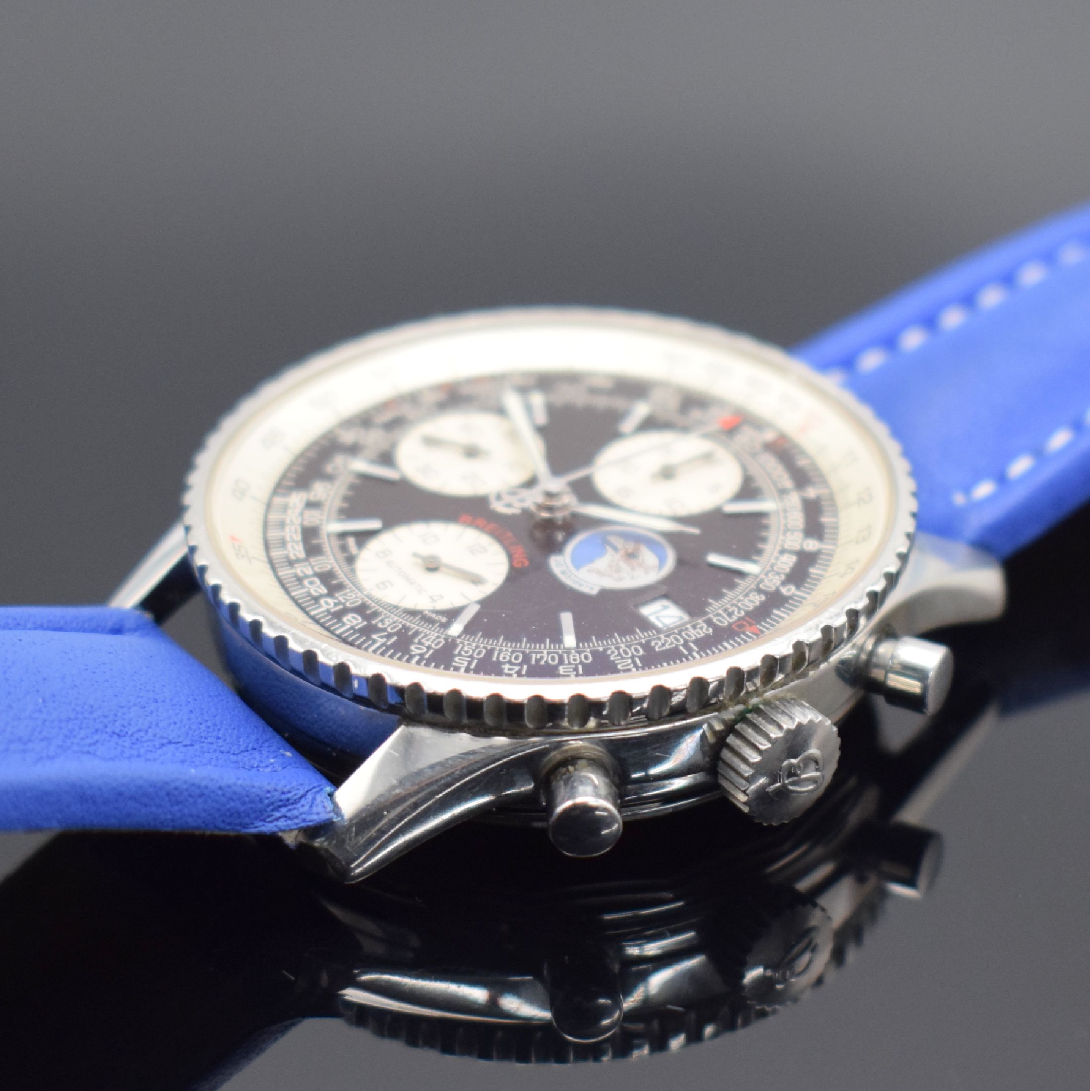 Detail b: BREITLING Old Navitimer Sondermodell Jagdgeschwader Mölders auf 250 Stück limitierte Herrenarmbanduhr mit Chronograph Referenz A13322, Schweiz um ...