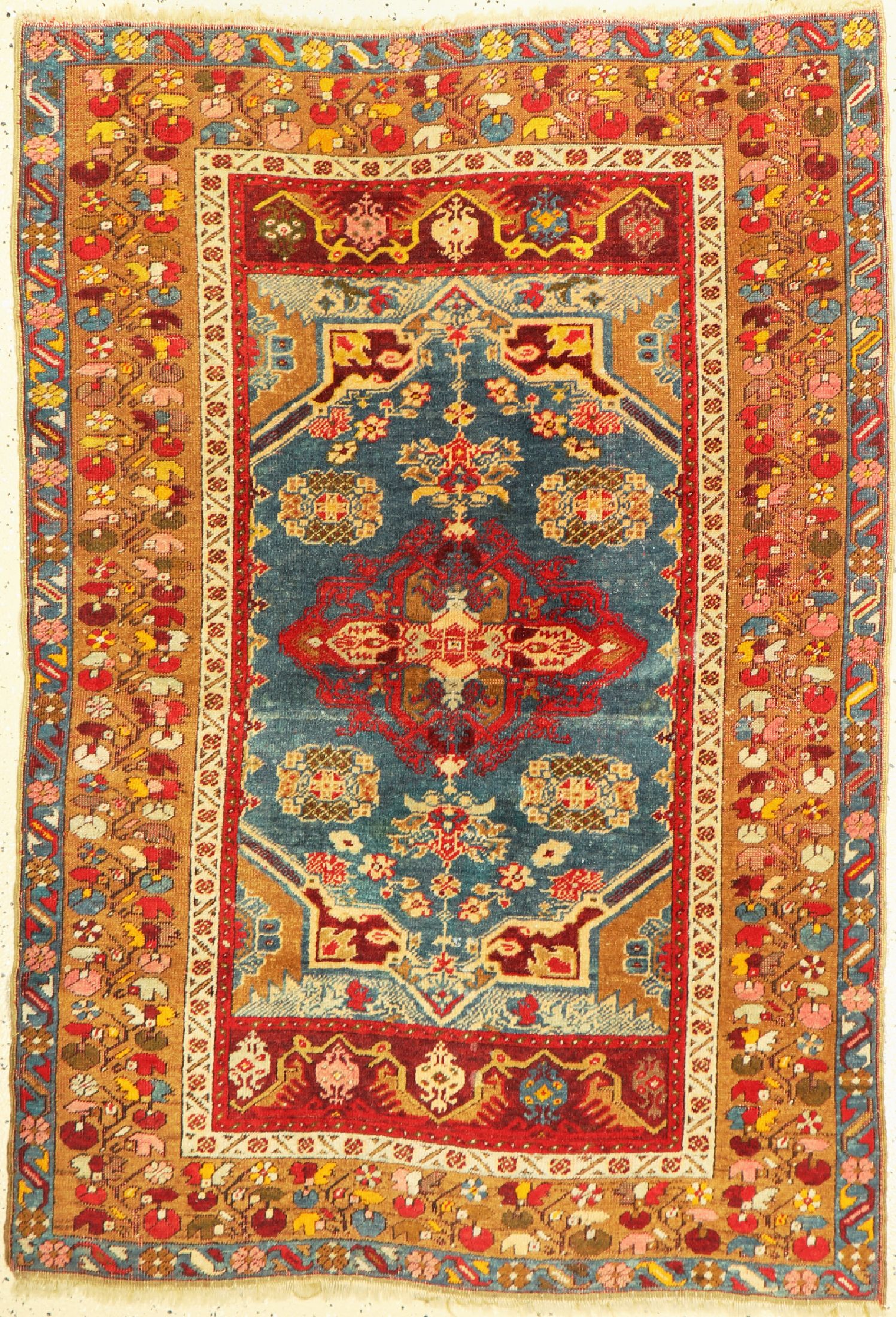 Antiker Melas, Türkei, um 1910/1920, Wolle auf Wolle, ca. 154 x 105 cm, EHZ: 2-3