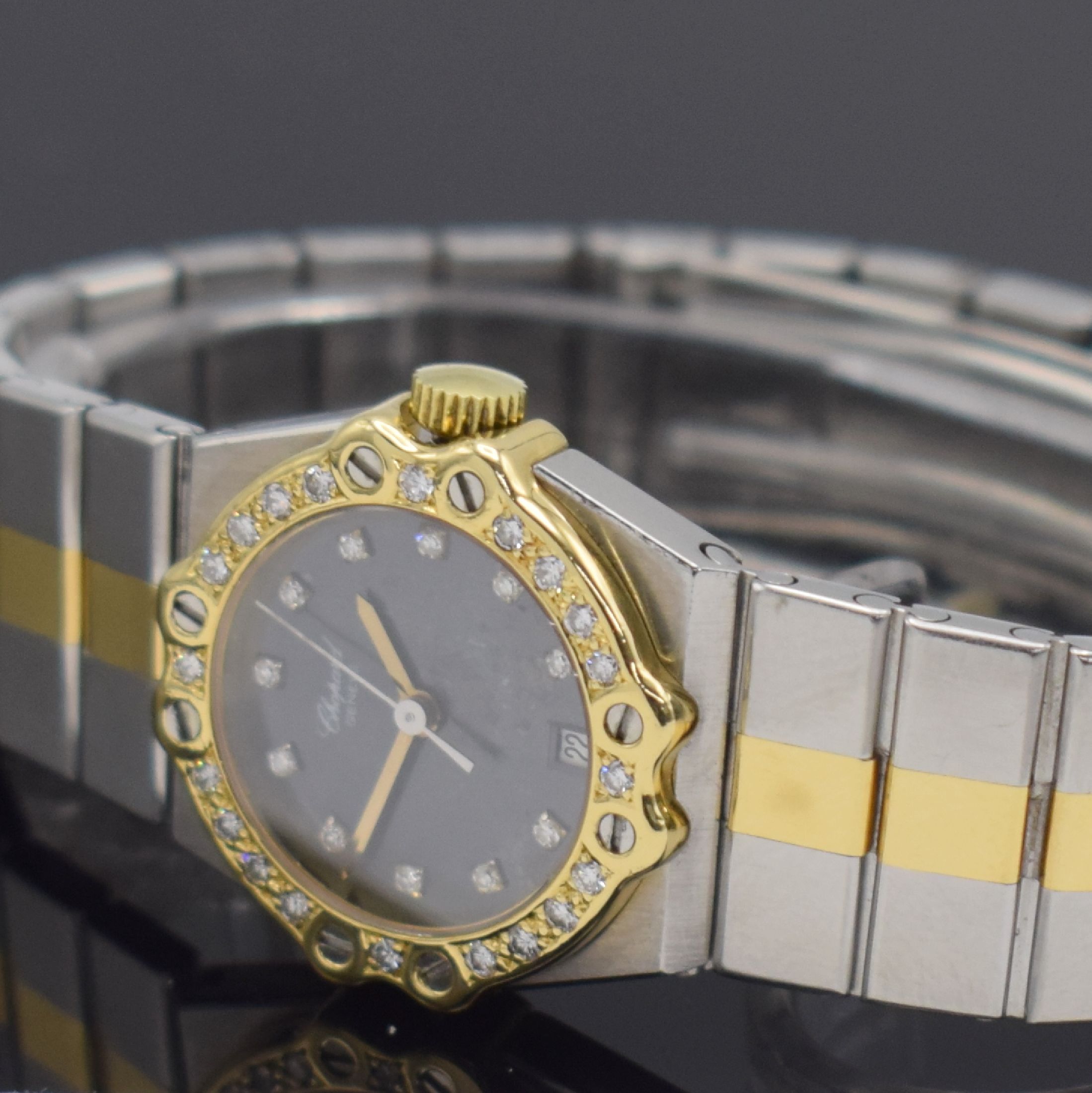 Detail b: CHOPARD Damenarmbanduhr Model St. Moritz Referenz 8024, Schweiz um 1990, quarz, Edelstahl/Gold kombiniert inkl. Gliederband m. dopp. Faltschl., ...