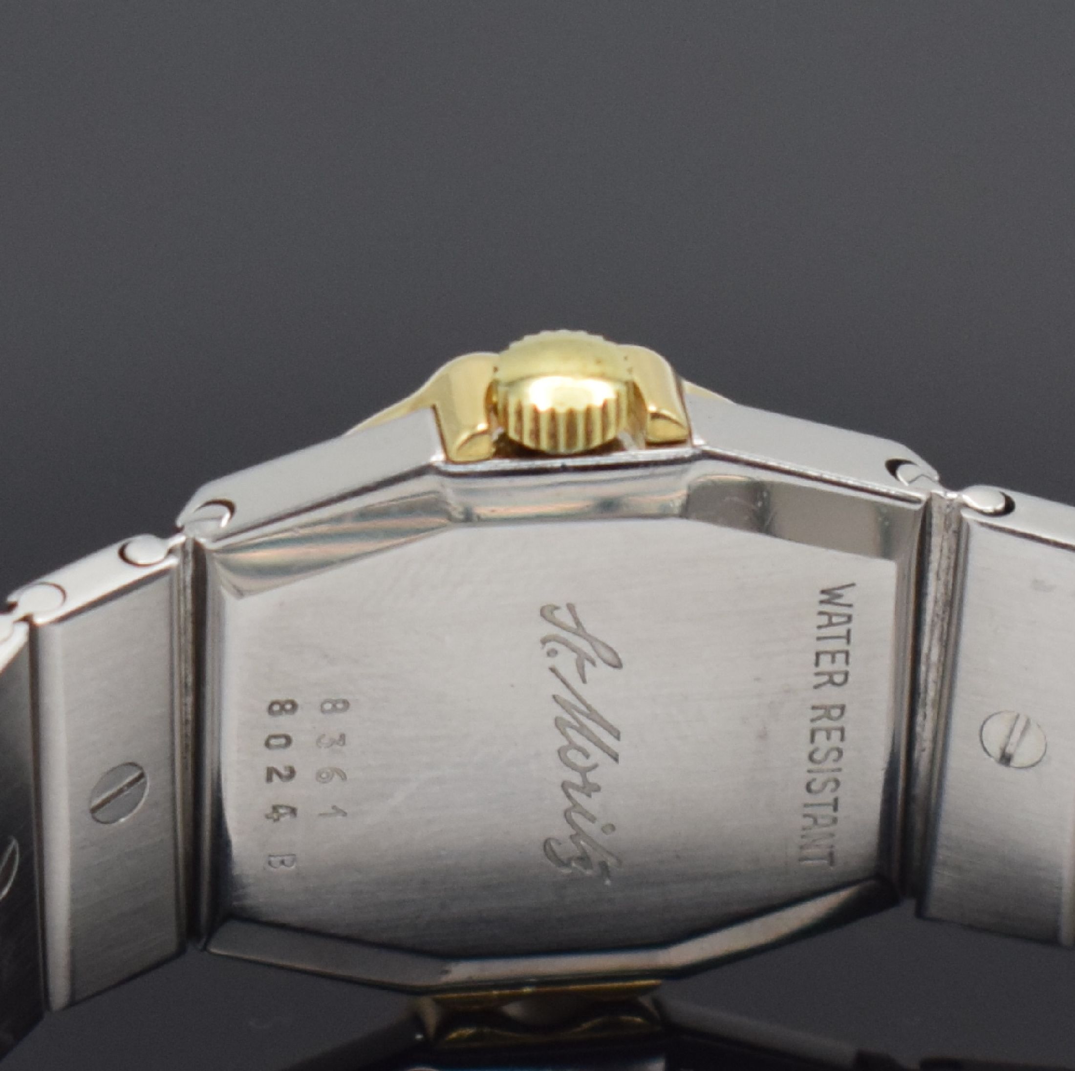 Detail c: CHOPARD Damenarmbanduhr Model St. Moritz Referenz 8024, Schweiz um 1990, quarz, Edelstahl/Gold kombiniert inkl. Gliederband m. dopp. Faltschl., ...