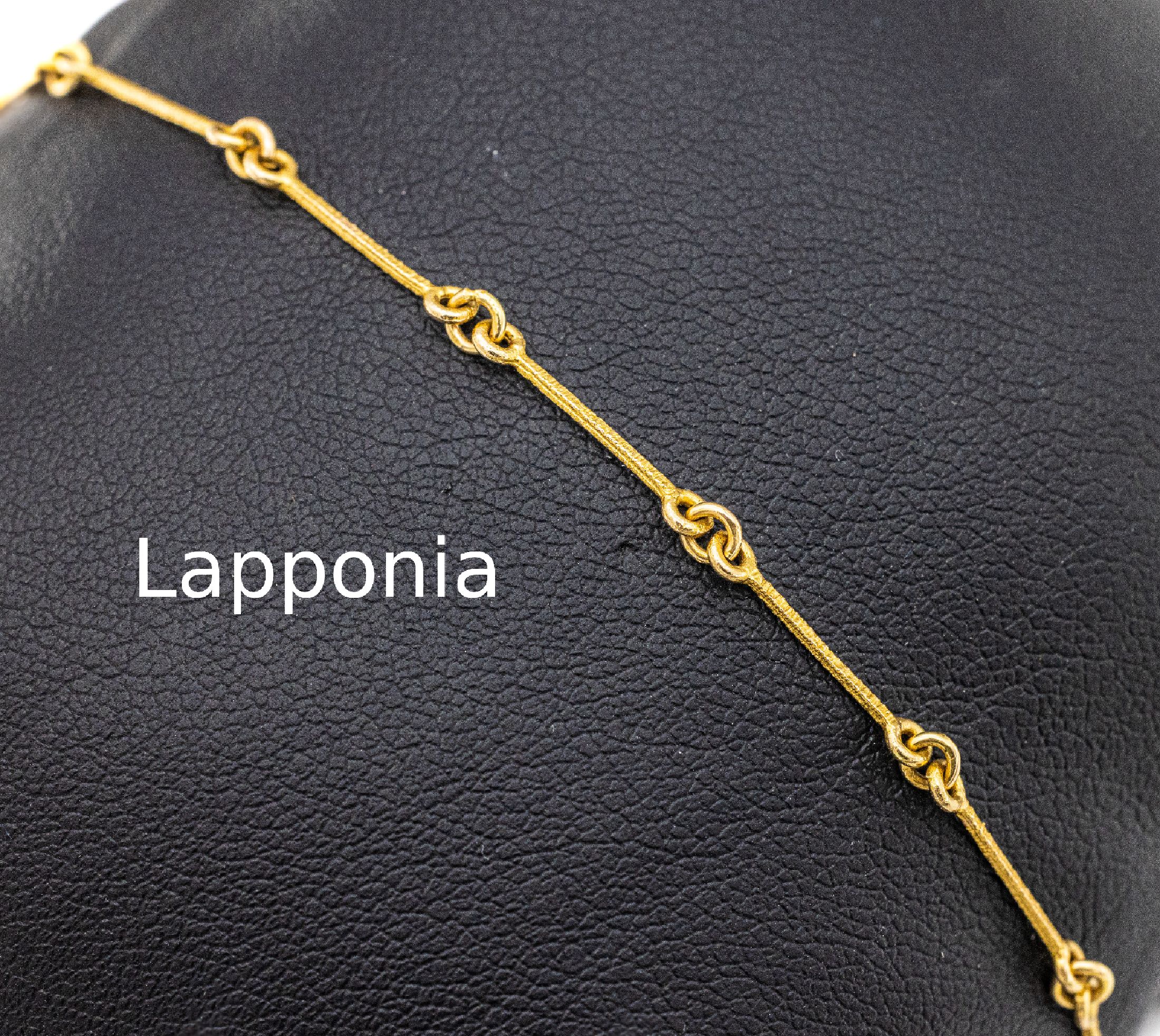 14 kt Gold LAPPONIA Armband, 1982, GG 585/000, längliche Glieder, Oberfläche strukturiert, L. ca. 19 cm, sign.