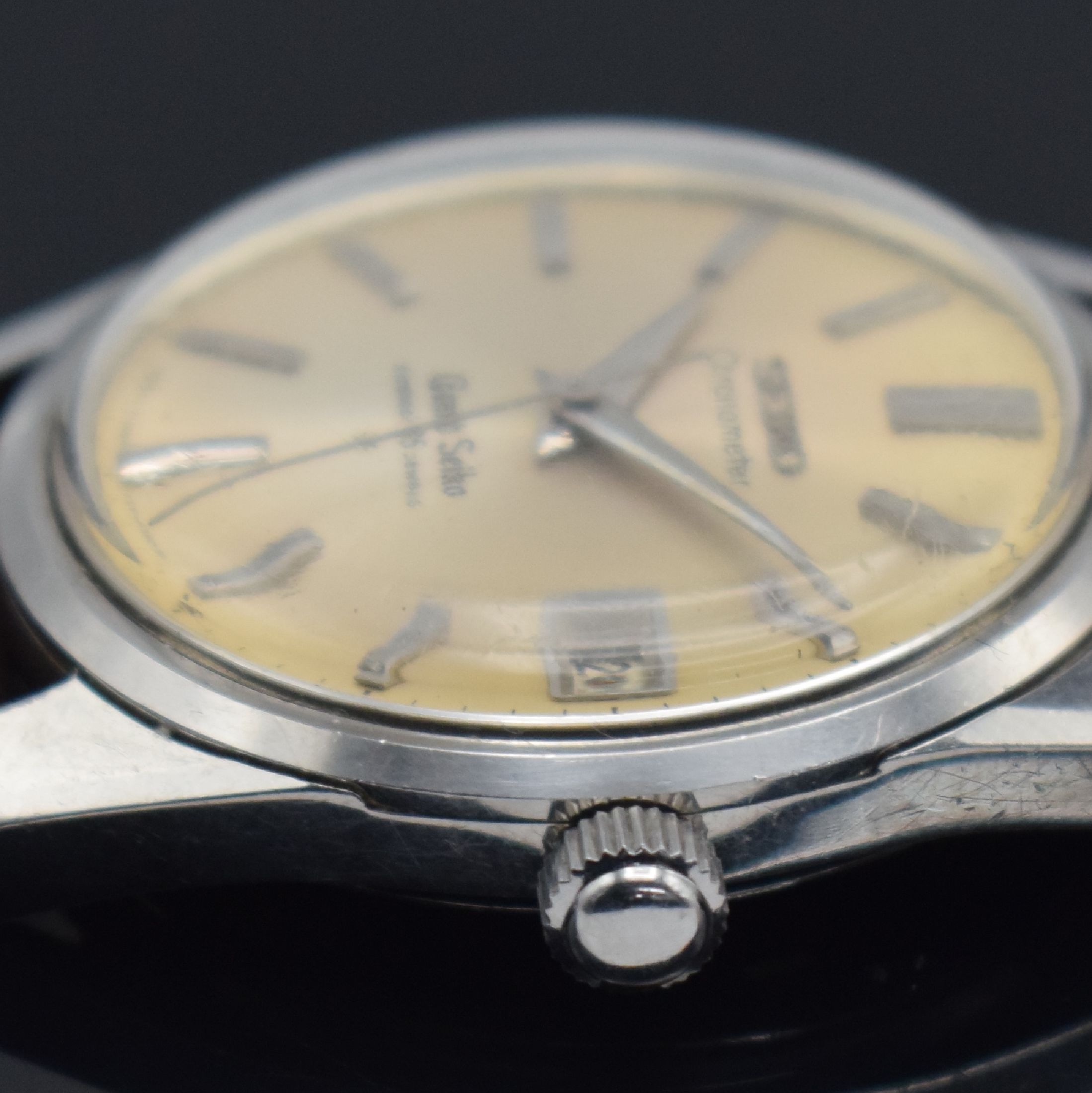 Detail c: GRAND SEIKO Chronometer seltene große Herrenarmbanduhr Referenz 43999, Japan um 1960, Handaufzug, massives 3-teil. Geh. in Stahl, verschr. Boden m. ...