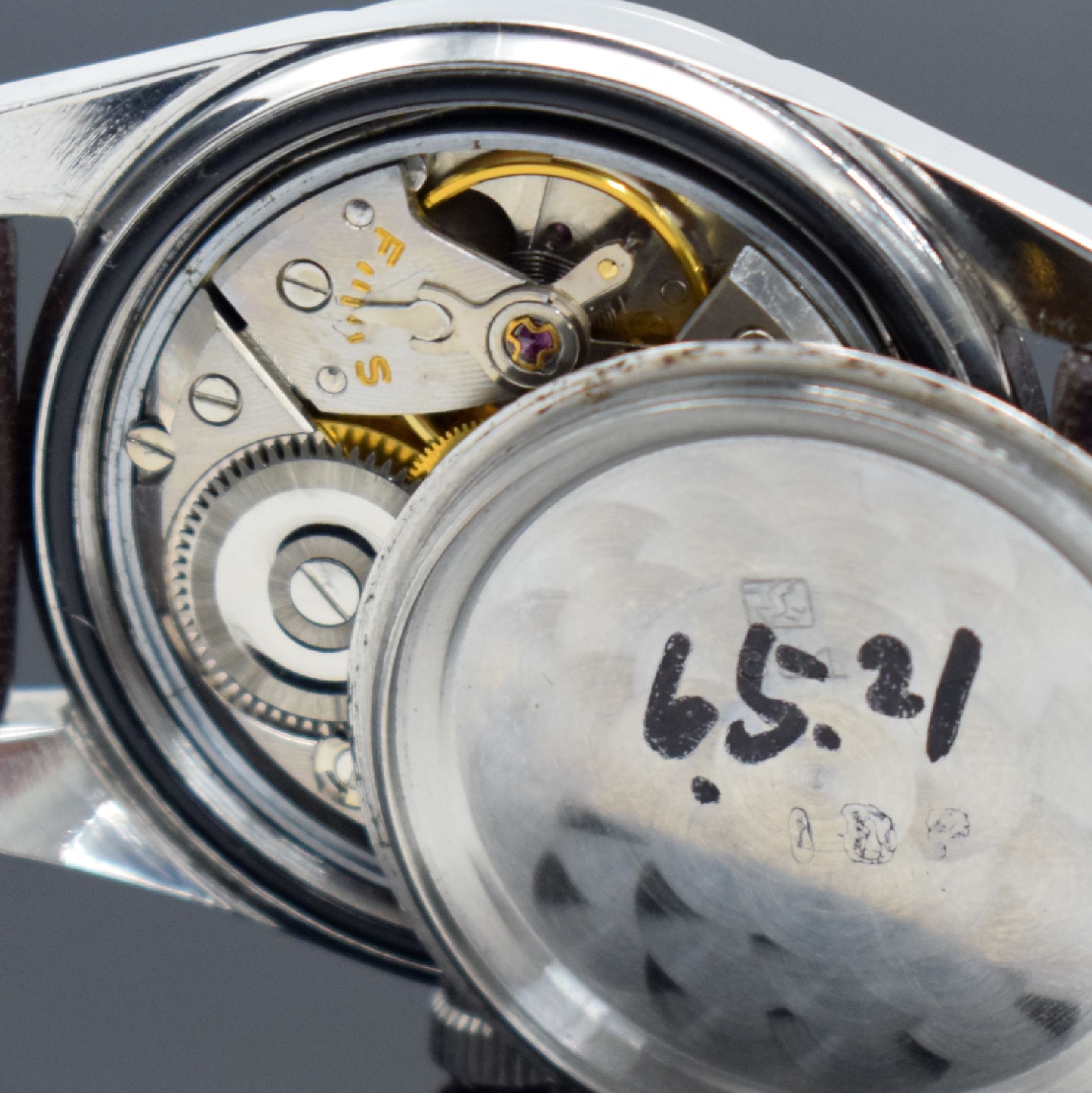 Detail h: GRAND SEIKO Chronometer seltene große Herrenarmbanduhr Referenz 43999, Japan um 1960, Handaufzug, massives 3-teil. Geh. in Stahl, verschr. Boden m. ...