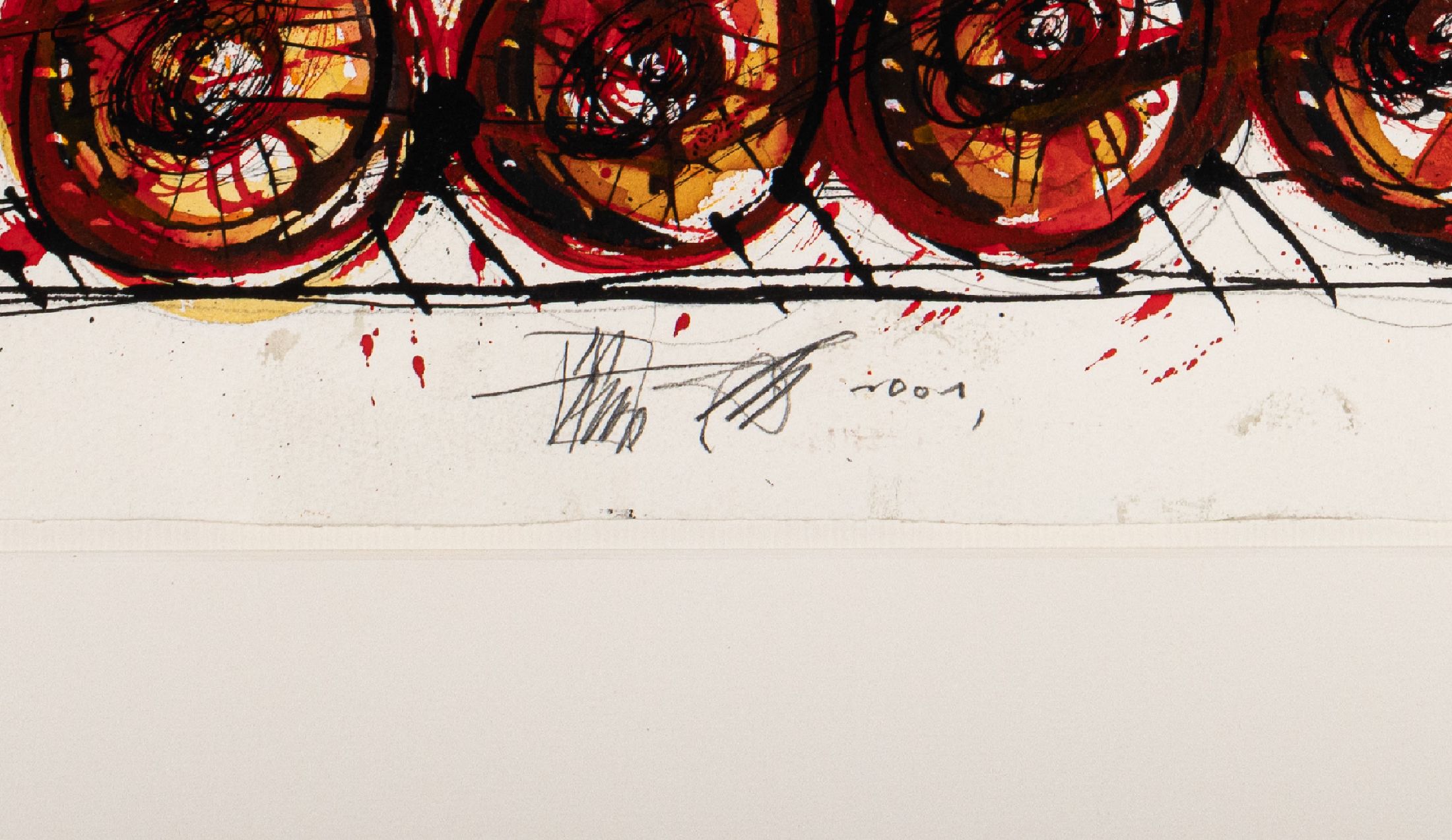 Detail a: Michael Auth, geb. 1947, 3 Arbeiten in Gouache auf Büttenpapier, verschiedene Lokomotiven, alle handsigniert und dat. 2001, je ca. 39x57cm, PP, ...