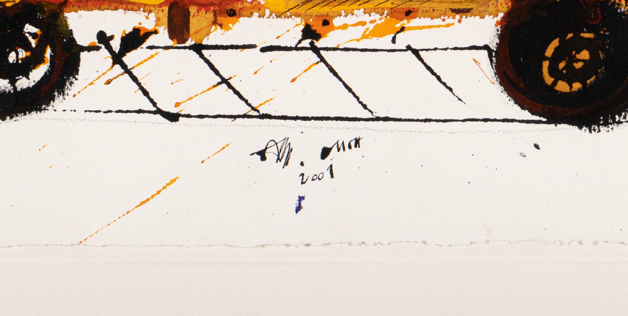Detail e: Michael Auth, geb. 1947, 3 Arbeiten in Gouache auf Büttenpapier, verschiedene Lokomotiven, alle handsigniert und dat. 2001, je ca. 39x57cm, PP, ...