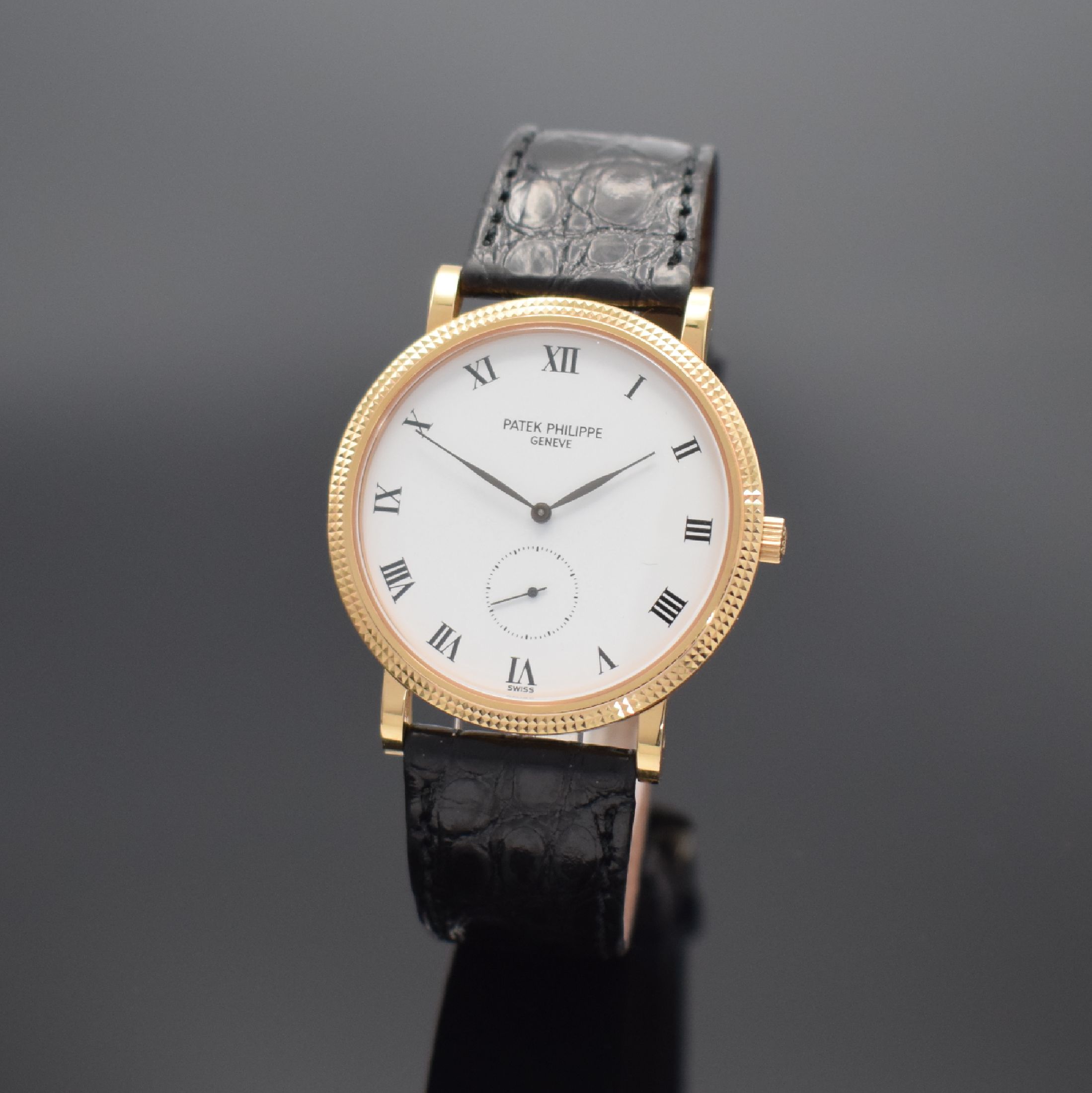 Detail a: PATEK PHILIPPE Herrenarmbanduhr Calatrava in Roségold 750/000 Referenz 3919R-001, Handaufzug, 2-tlg. Geh. inkl. orig. Lederband m. orig. Dornschl. ...