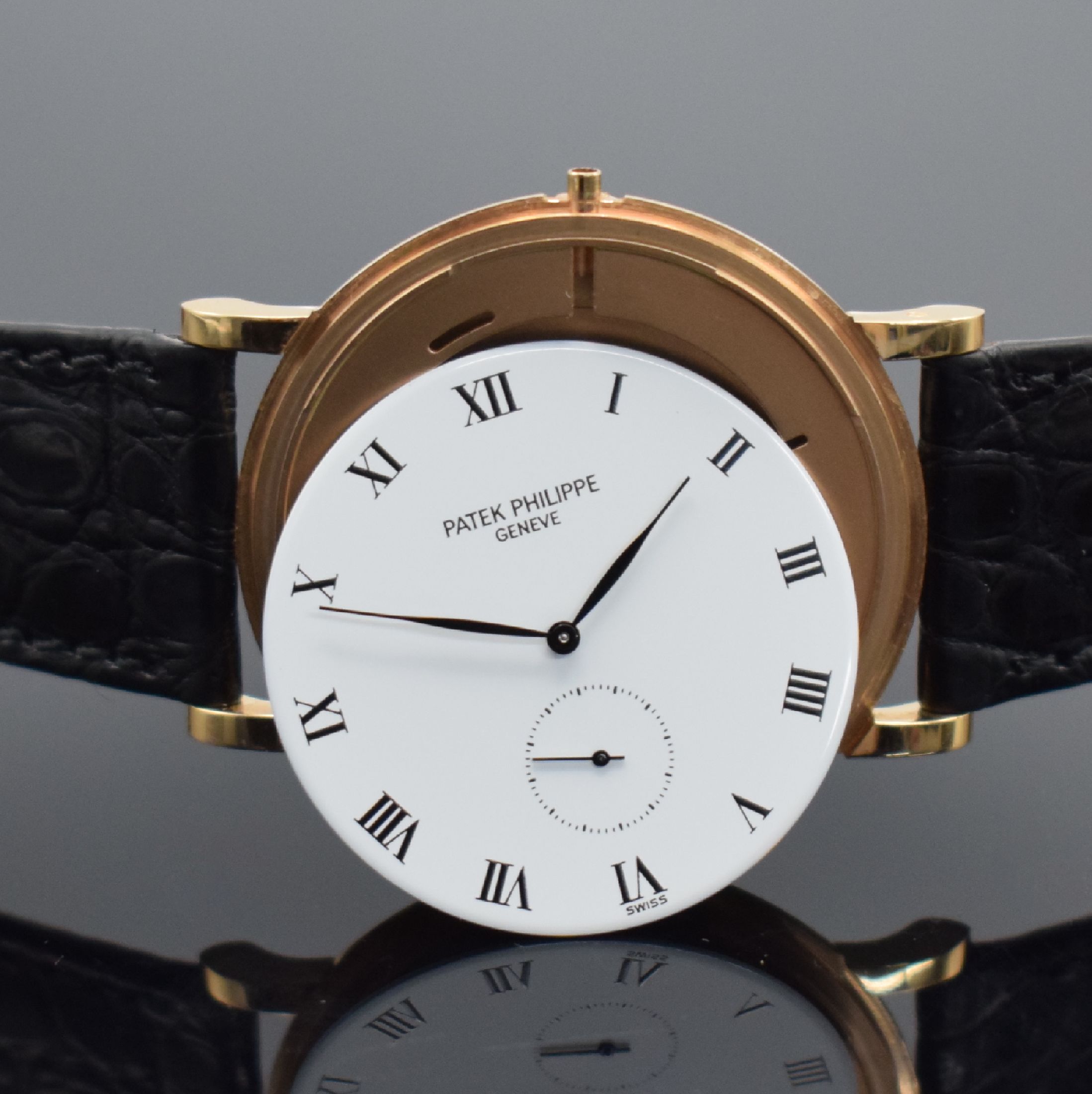 Detail k: PATEK PHILIPPE Herrenarmbanduhr Calatrava in Roségold 750/000 Referenz 3919R-001, Handaufzug, 2-tlg. Geh. inkl. orig. Lederband m. orig. Dornschl. ...