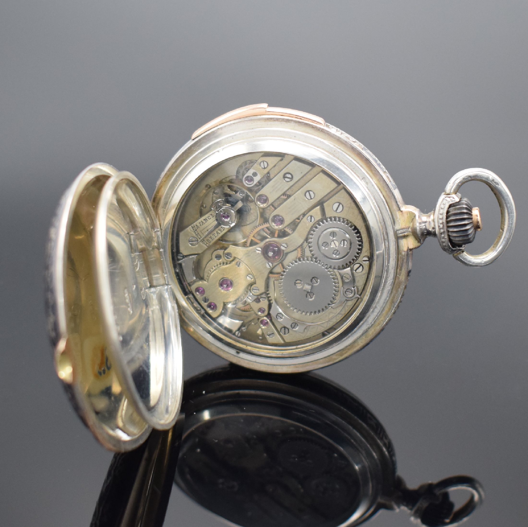 Detail g: L. URARD & Cie Tientsin Tulasilber Savonette mit 1/4-Std.-Repetition, Schweiz für den chines. Markt um 1900, Geh. in 935/000 Silber mit a-goute, ...
