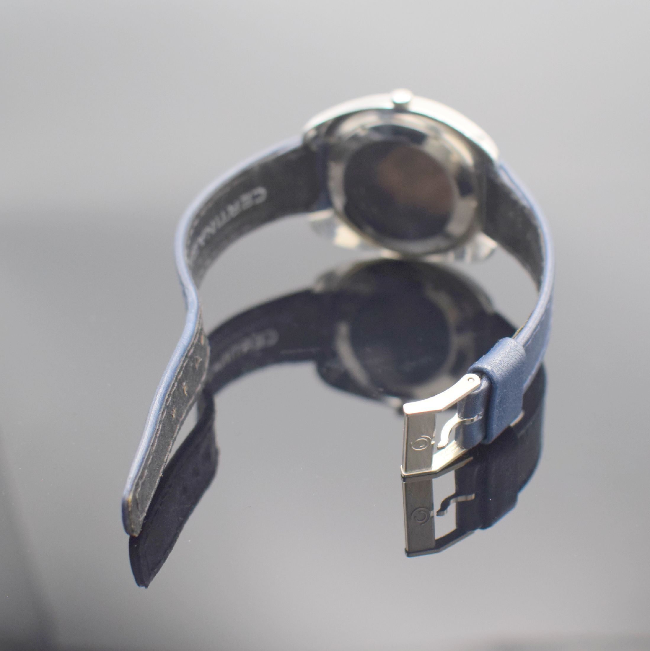 Detail b: CERTINA Biostar Electronic seltene Herrenarmbanduhr, Schweiz um 1968, elektro- mechanisches Werk, Ref. 7501 001, Edelstahl- geh., Boden innen m. ...