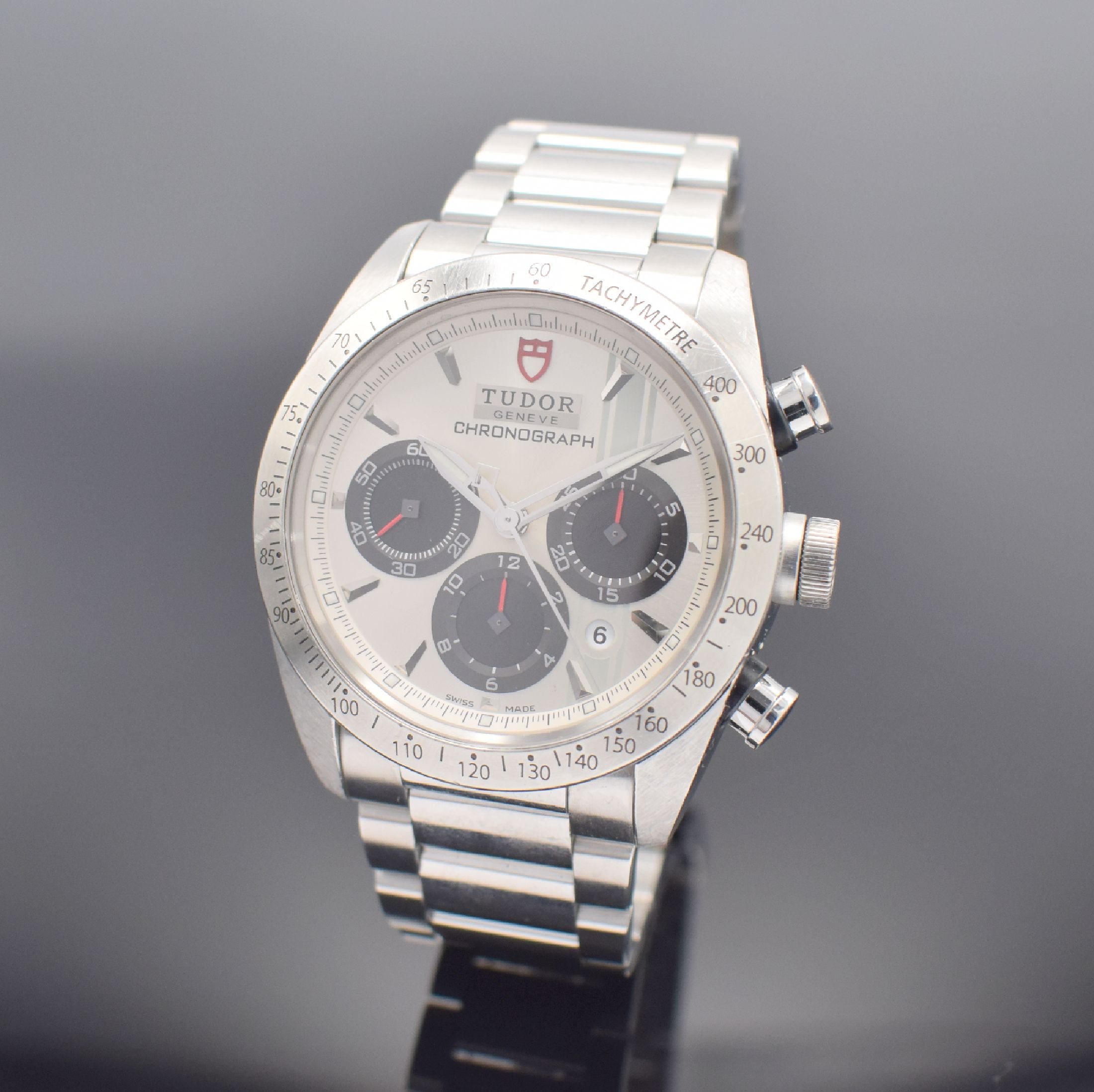 TUDOR Armbandchronograph Fastrider Referenz 42000, Automatik, LC 100, Edelstahlgeh. inkl. Gliederband m. Faltschl., Boden & Krone verschr., Lünette ...