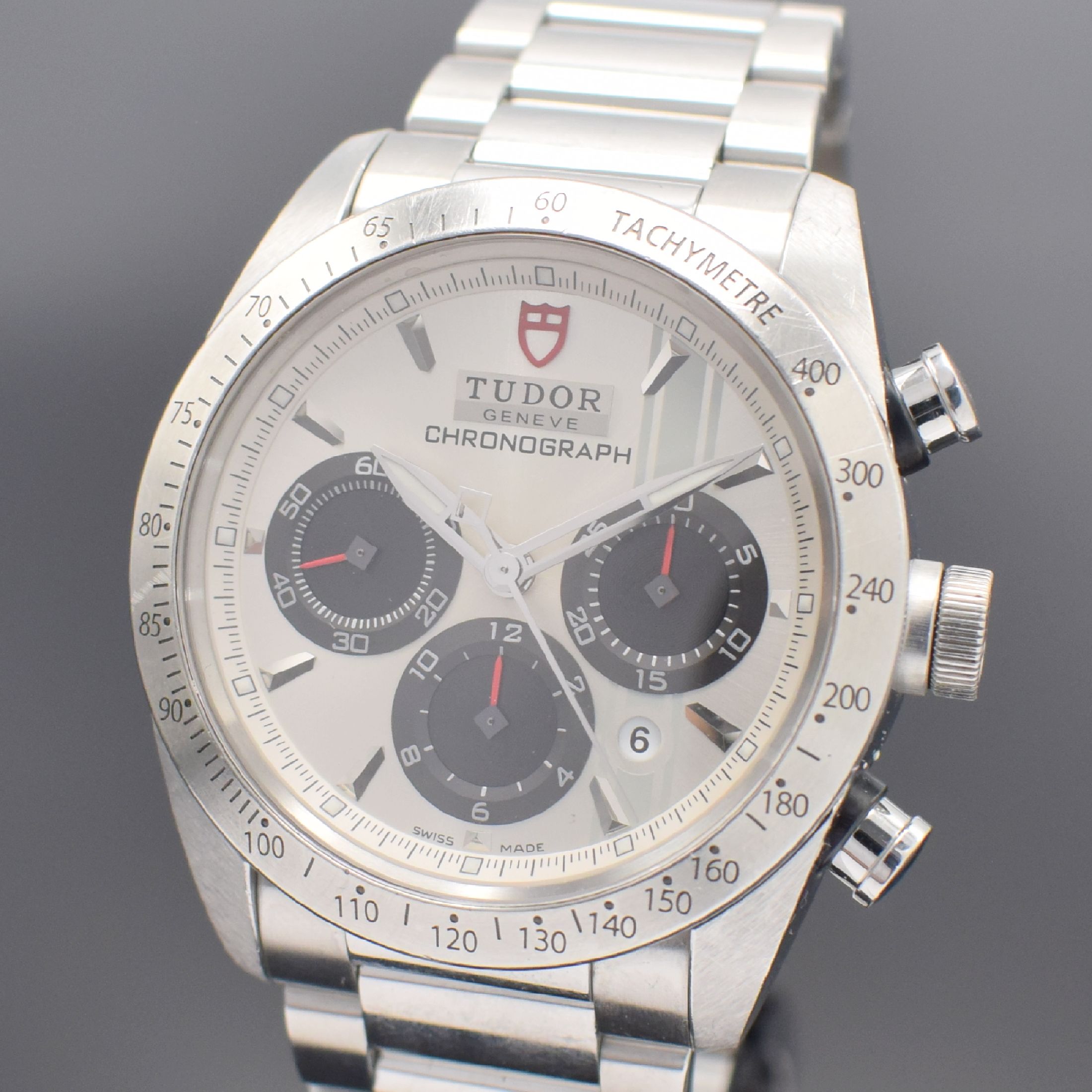 Detail a: TUDOR Armbandchronograph Fastrider Referenz 42000, Automatik, LC 100, Edelstahlgeh. inkl. Gliederband m. Faltschl., Boden & Krone verschr., Lünette ...