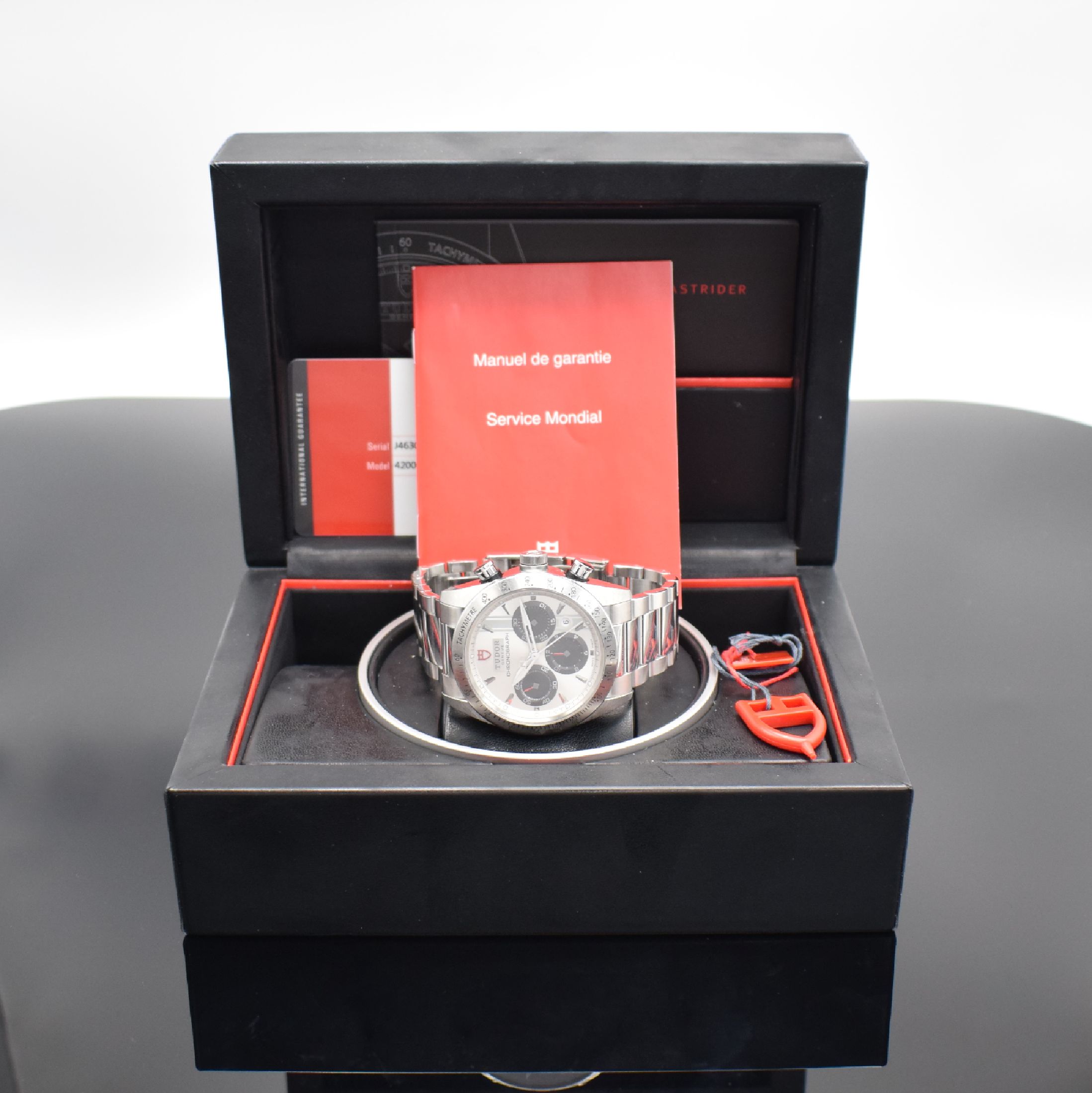 Detail f: TUDOR Armbandchronograph Fastrider Referenz 42000, Automatik, LC 100, Edelstahlgeh. inkl. Gliederband m. Faltschl., Boden & Krone verschr., Lünette ...
