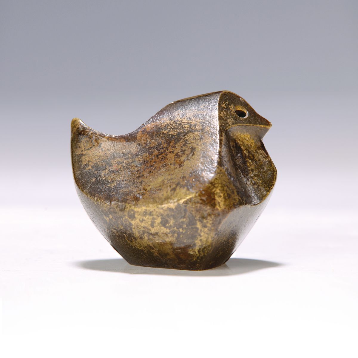 Ernest Igl, eigentlich Ernest Hofmann 1920- 2001, Bronzeskulptur "Spatz", 1980er Jahre, ca. 8.5x8 cm