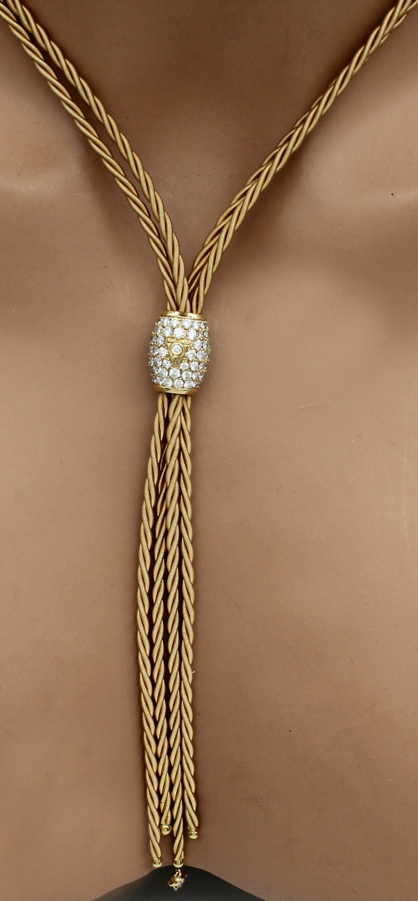 Detail c: WELLENDORFF Y-Collier Sternennacht- Versuchung, 18 kt Gold, GG 750/000, aus der Kollektion Schoko-Fantasie, 2-reihiges, seidenweiches ...