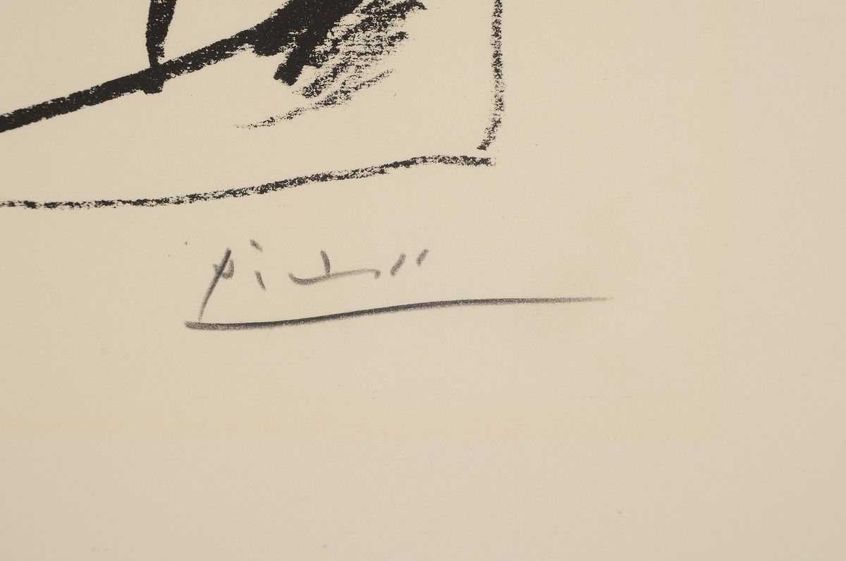 Detail a: Pablo Picasso, 1881 Malaga - 1973 Mougins, Lithographie, "La Pike Los Toros" (1961), Ed. 10/50, rechts unten handsigniert, in der Platte ...