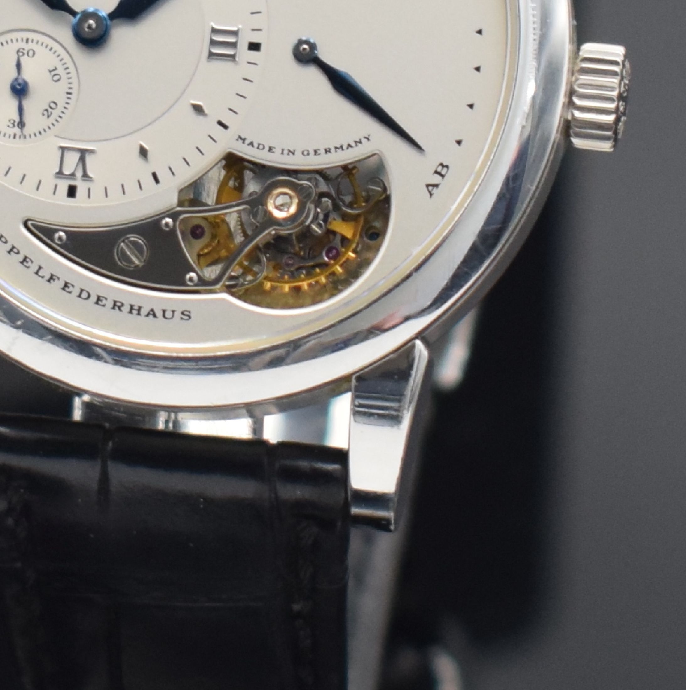 Detail b: A. LANGE & SÖHNE hochfeines & seltenes, auf 150 Stück limitiertes Lange 1-Tourbillon "Jahrhundert Tourbillon" in Platin Referenz 704.025, ...