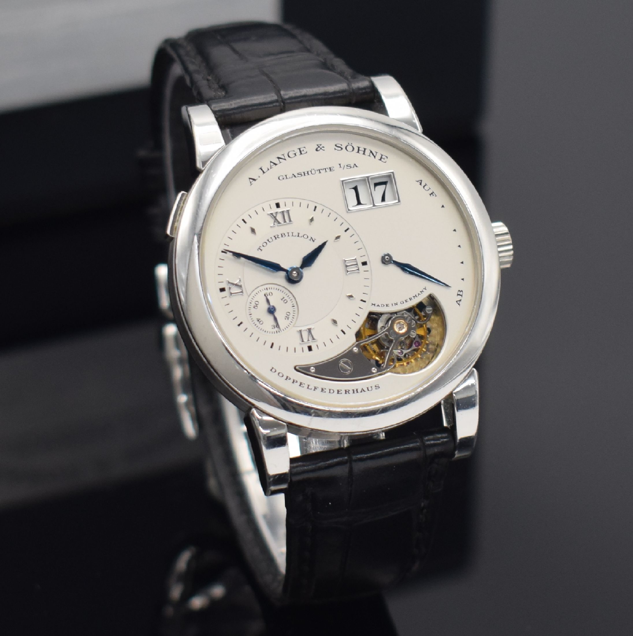 Detail d: A. LANGE & SÖHNE hochfeines & seltenes, auf 150 Stück limitiertes Lange 1-Tourbillon "Jahrhundert Tourbillon" in Platin Referenz 704.025, ...