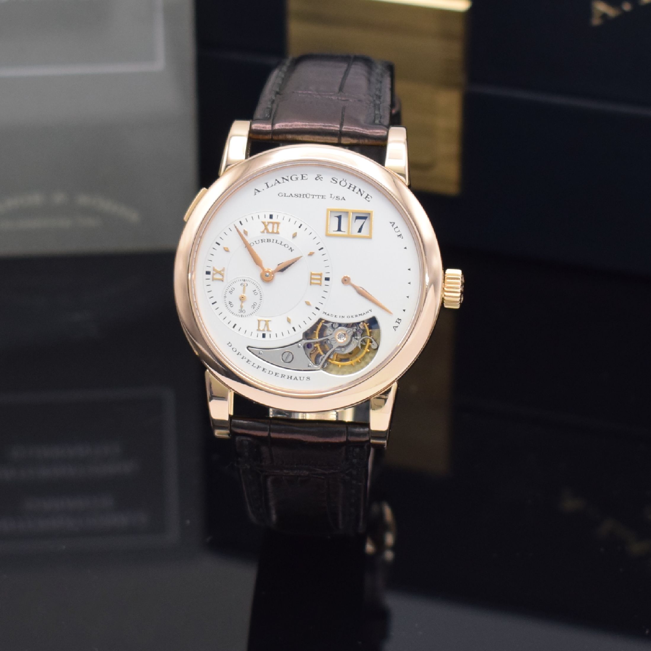 Detail g: A. LANGE & SÖHNE hochfeines & seltenes, auf 250 Stück limitiertes Lange 1-Tourbillon "Jahrhundert Tourbillon" in Roségold 750/000 ...