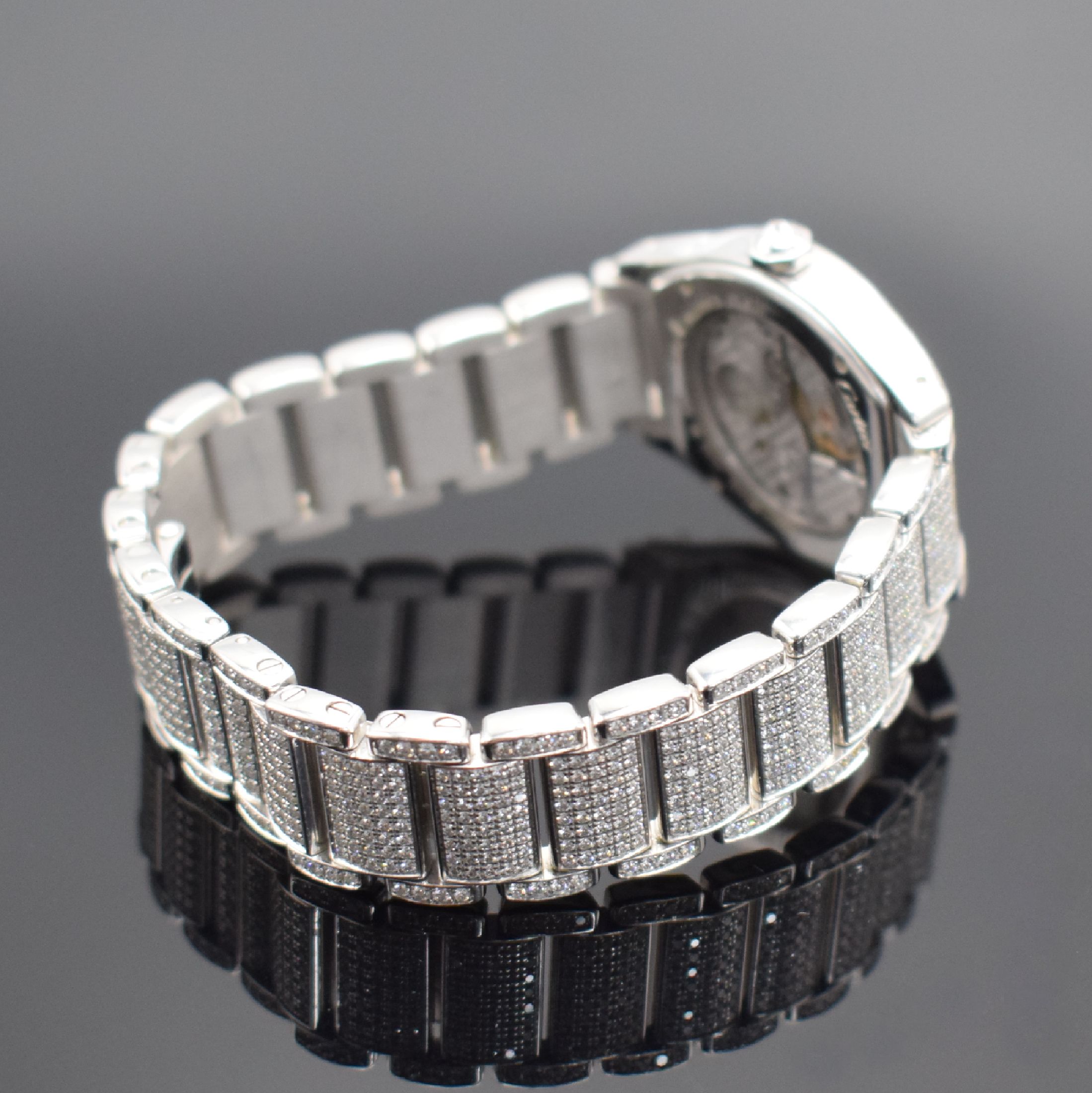 Detail c: CARTIER hochfeine & seltene Damenarmbanduhr Serie Tortue in WG 750/000 an Gliederband mit original Brillantbesatz Referenz WA5049MC, Handaufzug, ...
