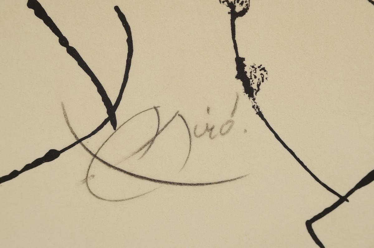 Detail a: Joan Miro, 1893 Barcelona - 1983 Palma, Lithographie, Couverture der Mappe " Le lezardaux plumes d'or" (Paris 1971), handsigniert, ...