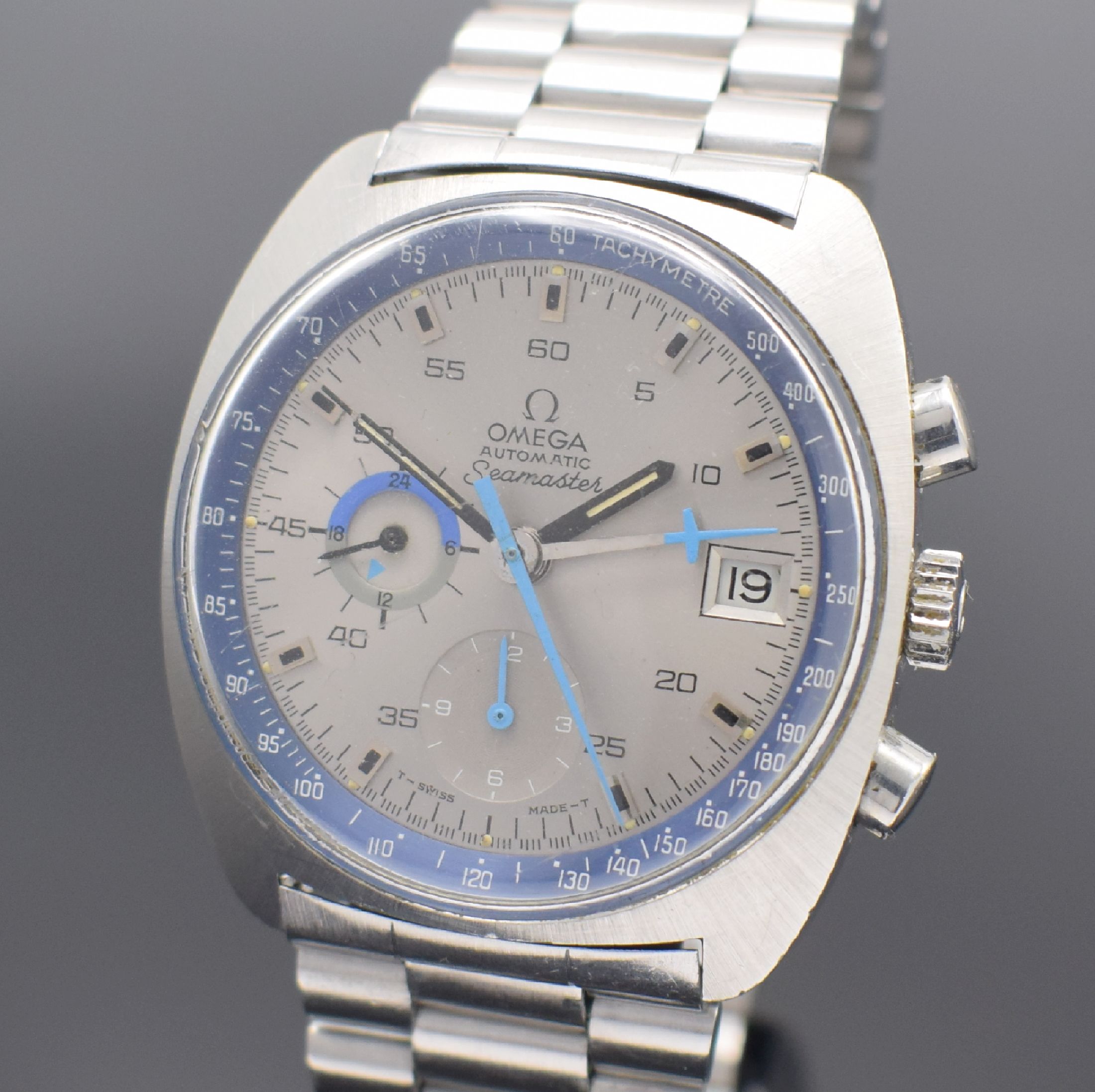 Detail a: OMEGA Seamaster Armbandchronograph, Schweiz um 1972, Ref. 176.007, Automatik, Edelstahlgeh. inkl. orig. Gliederband m. Faltschl., Boden m. ...