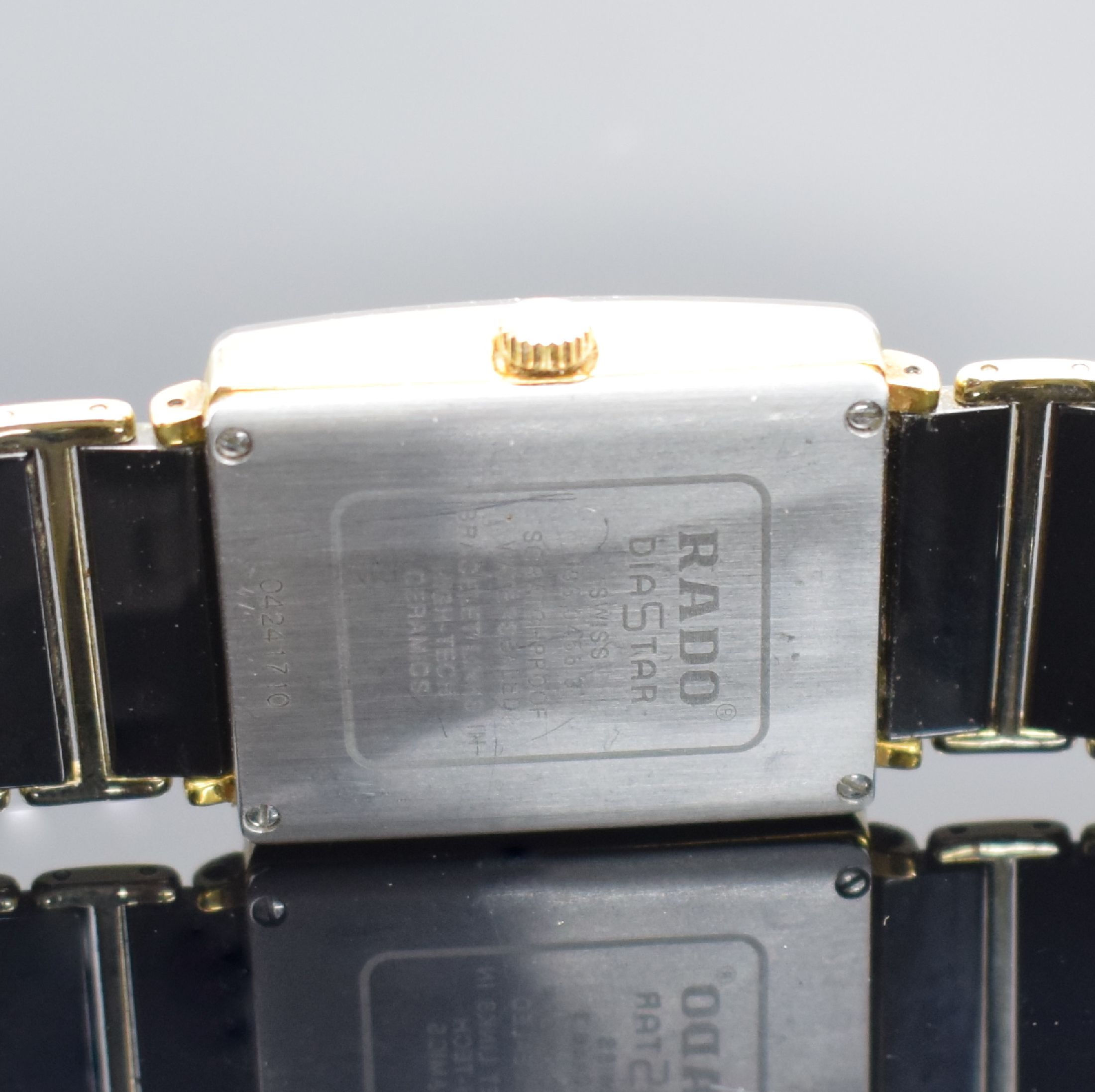 Detail h: RADO Diastar Armbanduhr mit digitaler Multifunktionsanzeige, Schweiz um 2005, quarz, Ref. 193.0456.3, verg. Geh., Stahlboden 4-fach verschr., orig. ...