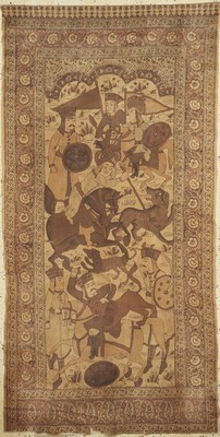 Image Kerman"Ghalamkar" antik, Persien, um 1920, Stoffmalerei, ca. 240 x 122 cm, ...