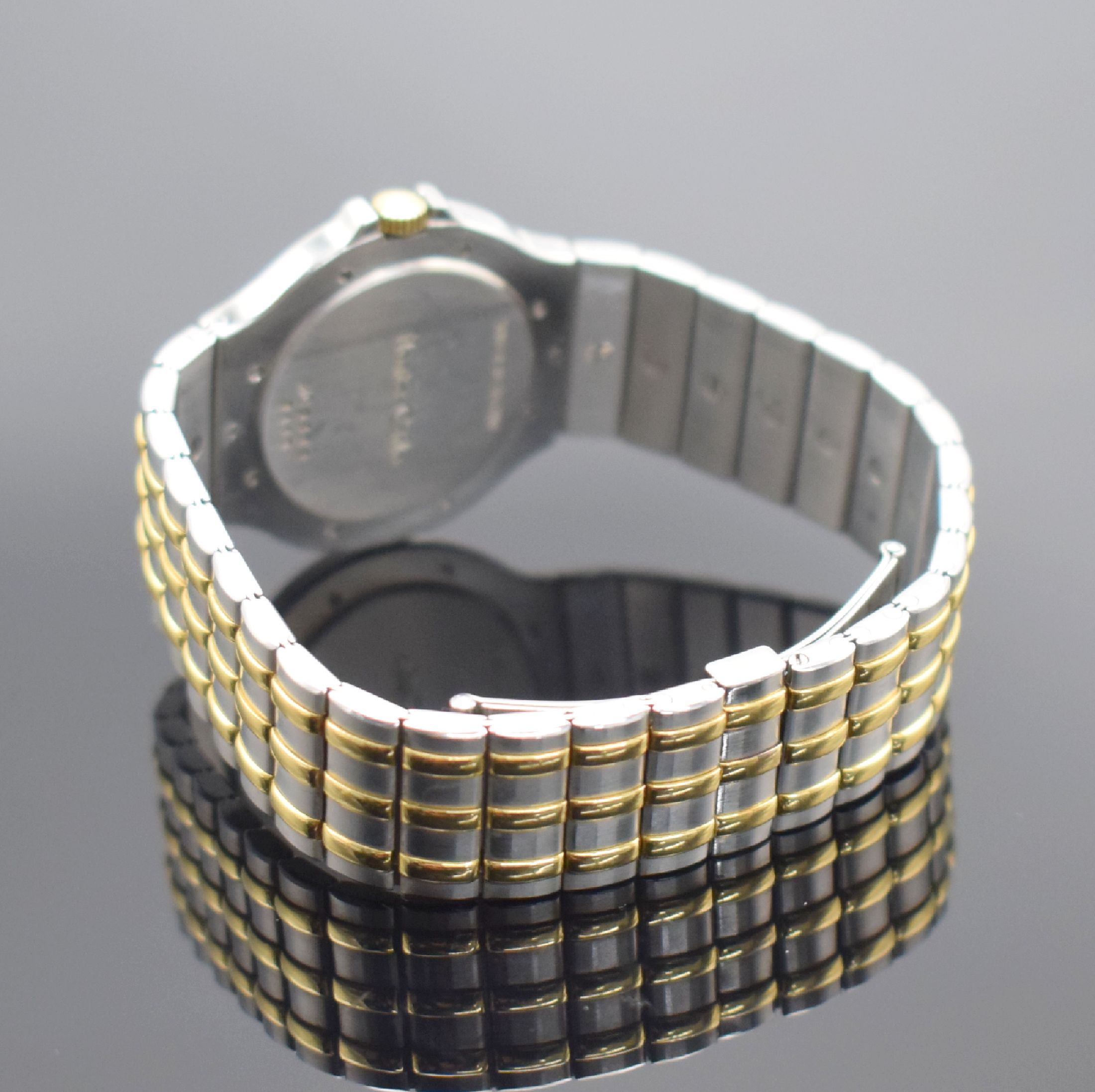 Detail b: CHOPARD Herrenarmbanduhr Monte Carlo in Stahl/Gold Referenz 8110, Schweiz um 1995, quarz, Lünette gegen Boden 8-fach verschr., orig. Gliederband m. ...
