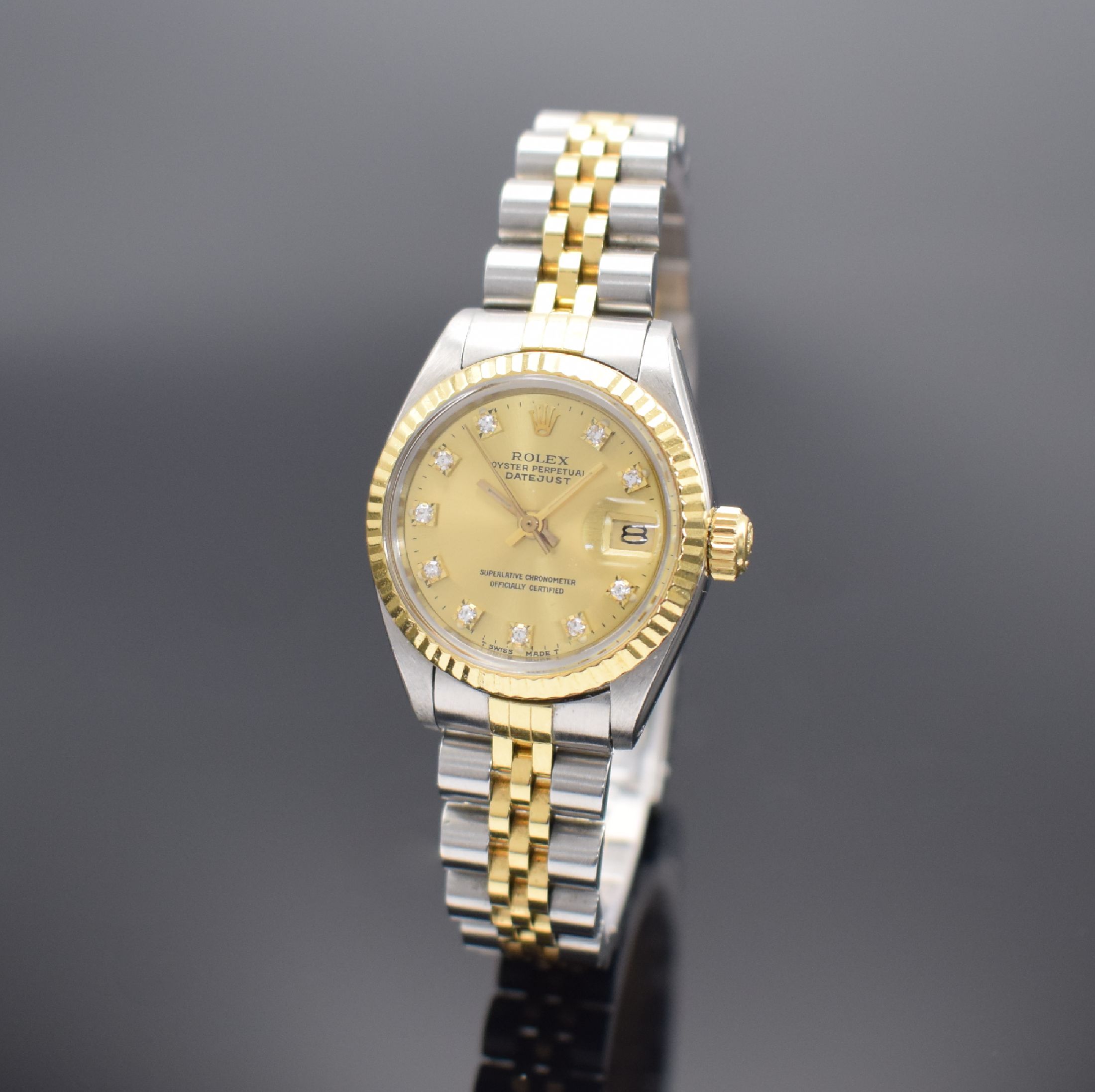 ROLEX Damenarmbanduhr Oyster Perpetual Datejust Referenz 6917, Automatik, Schweiz um 1983, Chronometer der Superlative in Edelstahl/Gold kombiniert ...