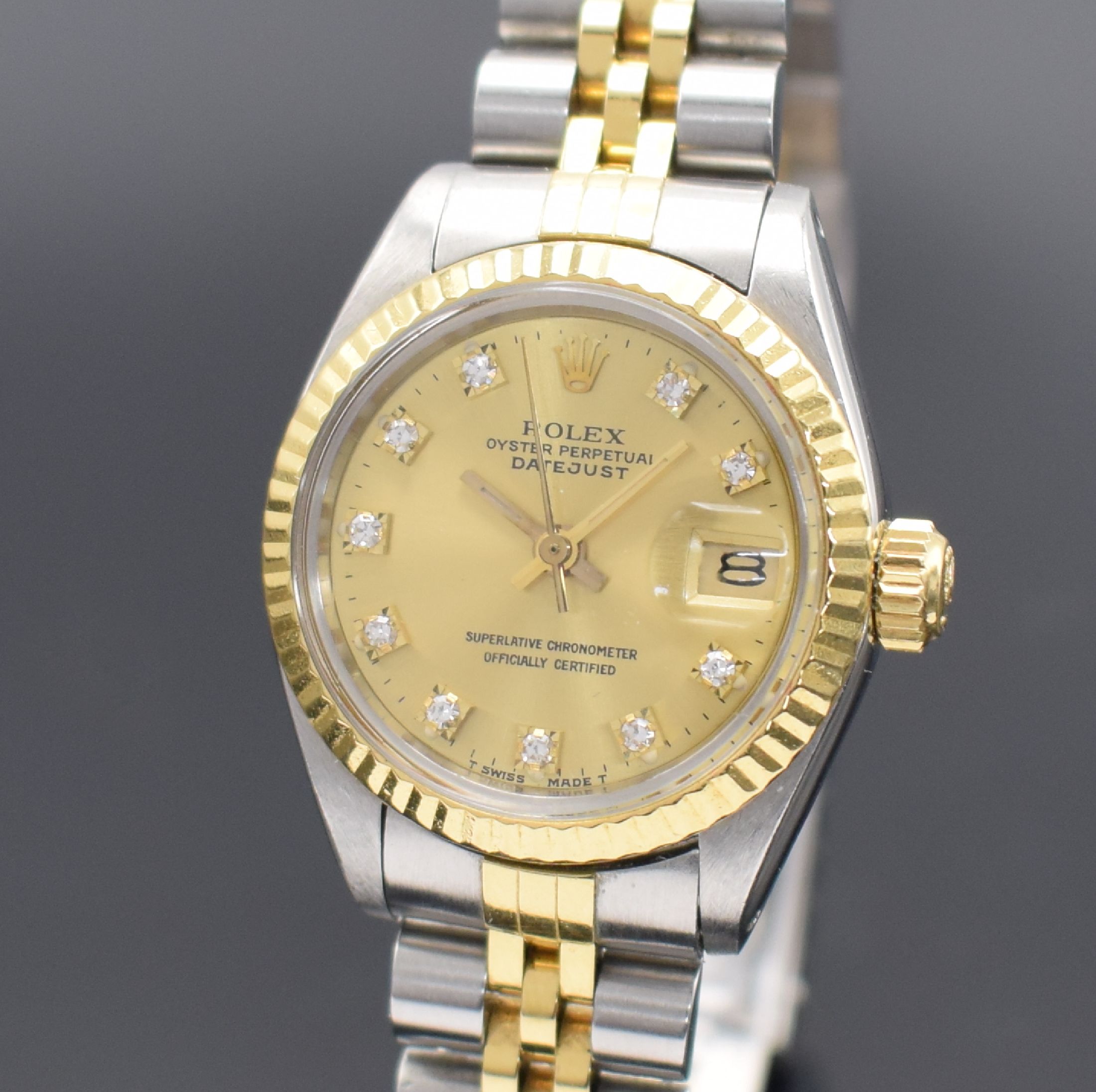 Detail a: ROLEX Damenarmbanduhr Oyster Perpetual Datejust Referenz 6917, Automatik, Schweiz um 1983, Chronometer der Superlative in Edelstahl/Gold kombiniert ...