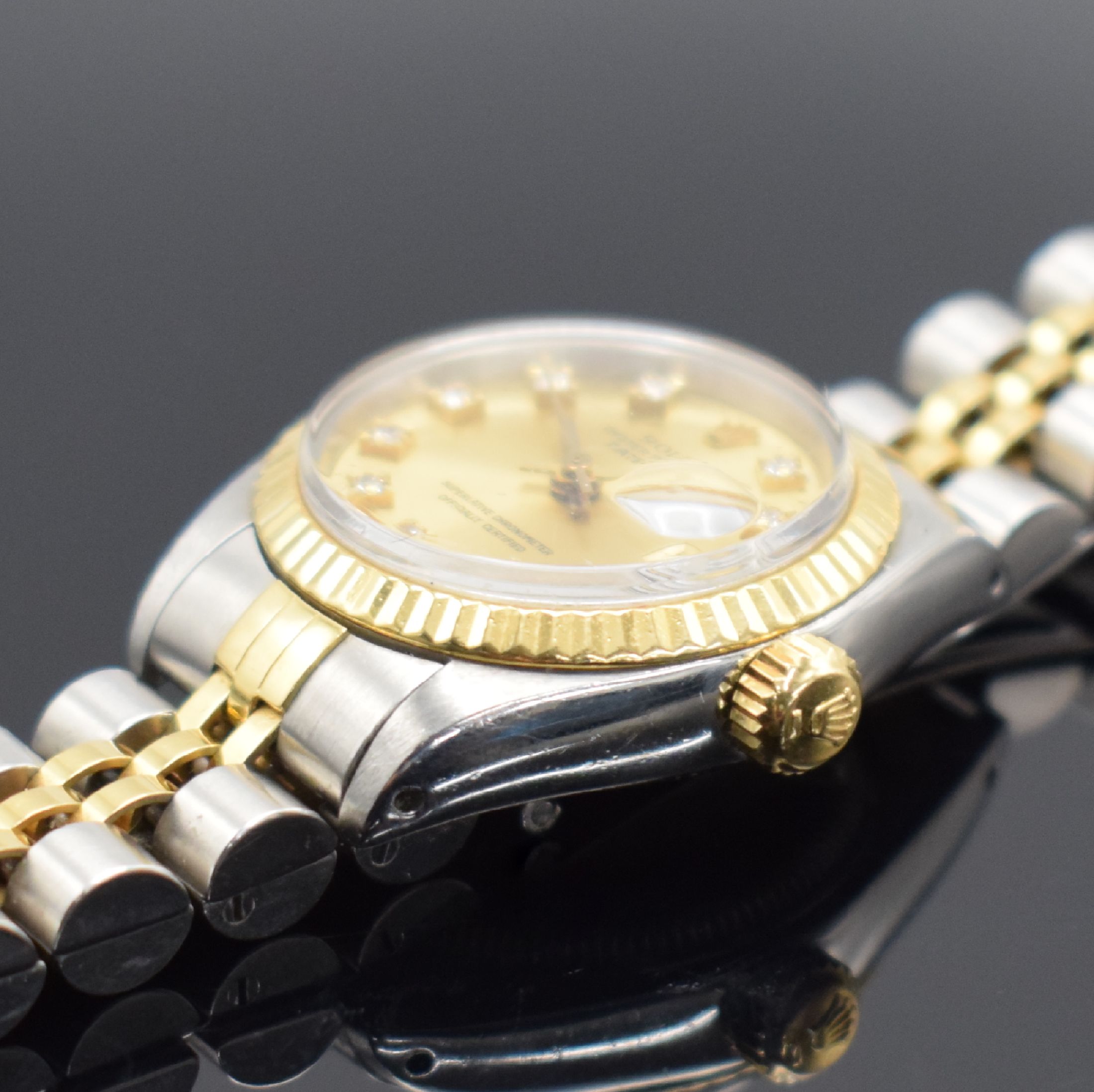 Detail c: ROLEX Damenarmbanduhr Oyster Perpetual Datejust Referenz 6917, Automatik, Schweiz um 1983, Chronometer der Superlative in Edelstahl/Gold kombiniert ...