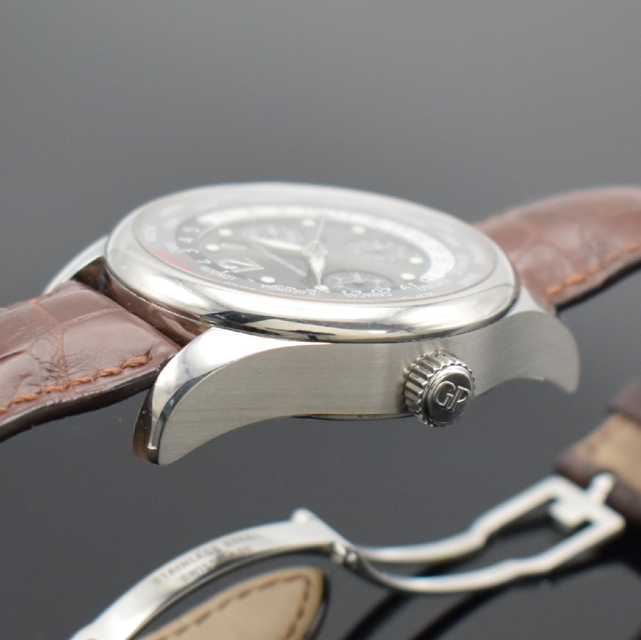 Detail d: GIRARD PERREGAUX seltene, auf 50 Stück limitierter Armbandchronograph WW.TC Switzerland Referenz 49800, Automatik, Edelstahlgeh. inkl. orig. ...
